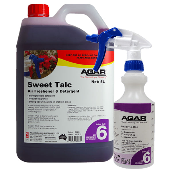 Natural Agar Sweet Talc Laundry Detergent & Air Freshener - Gentle on Clothes, Long-Lasting Freshness for Home, Nursery, and Pet Areas
