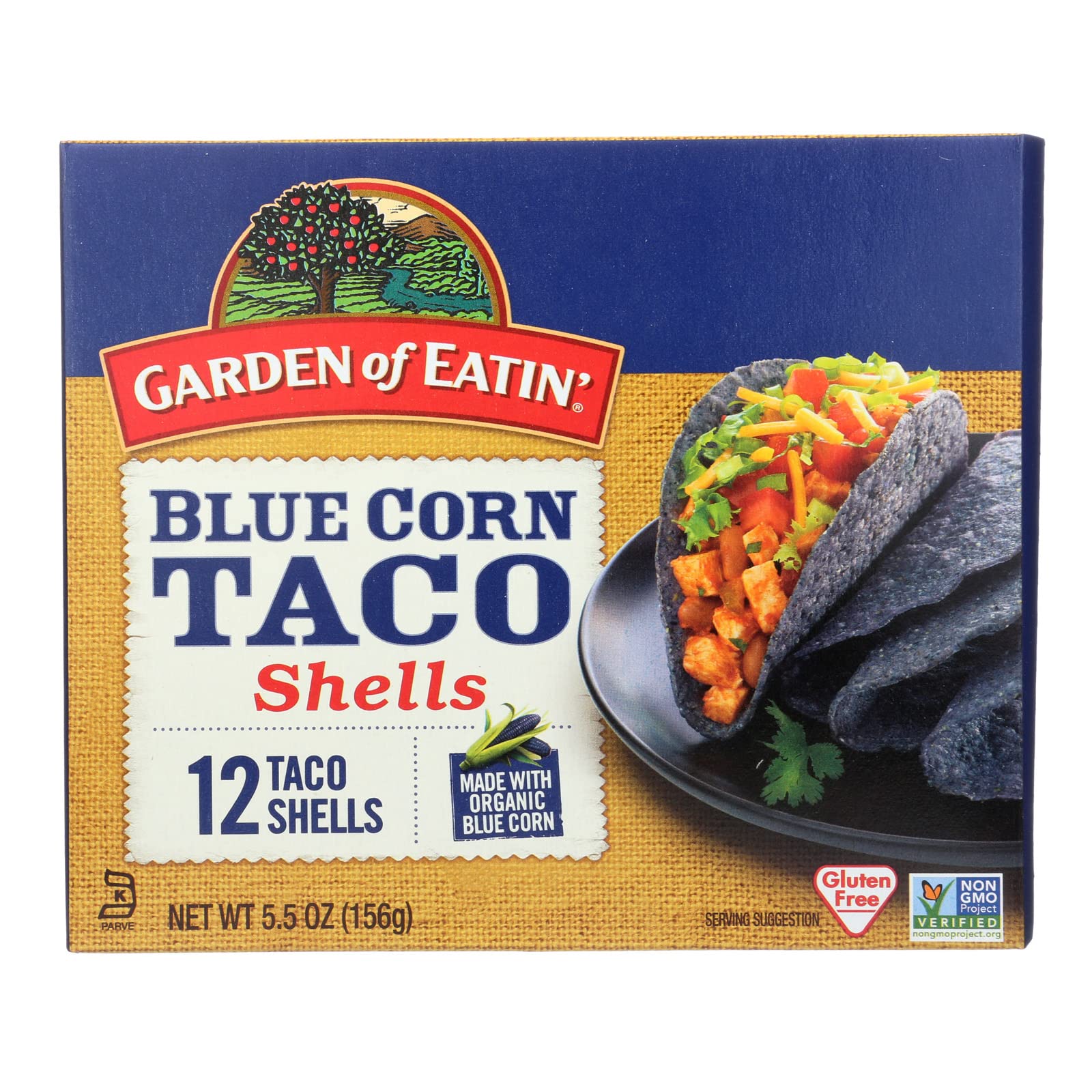 Organic Blue Corn Taco Shells by Garden of Eatin' - 5.5oz (Pack of 12) | Gluten-Free, Non-GMO, Vegan | Perfect for Taco Tuesday, Nachos & Mexican Meals | Bulk Value Pack for Family Dinners & Parties
