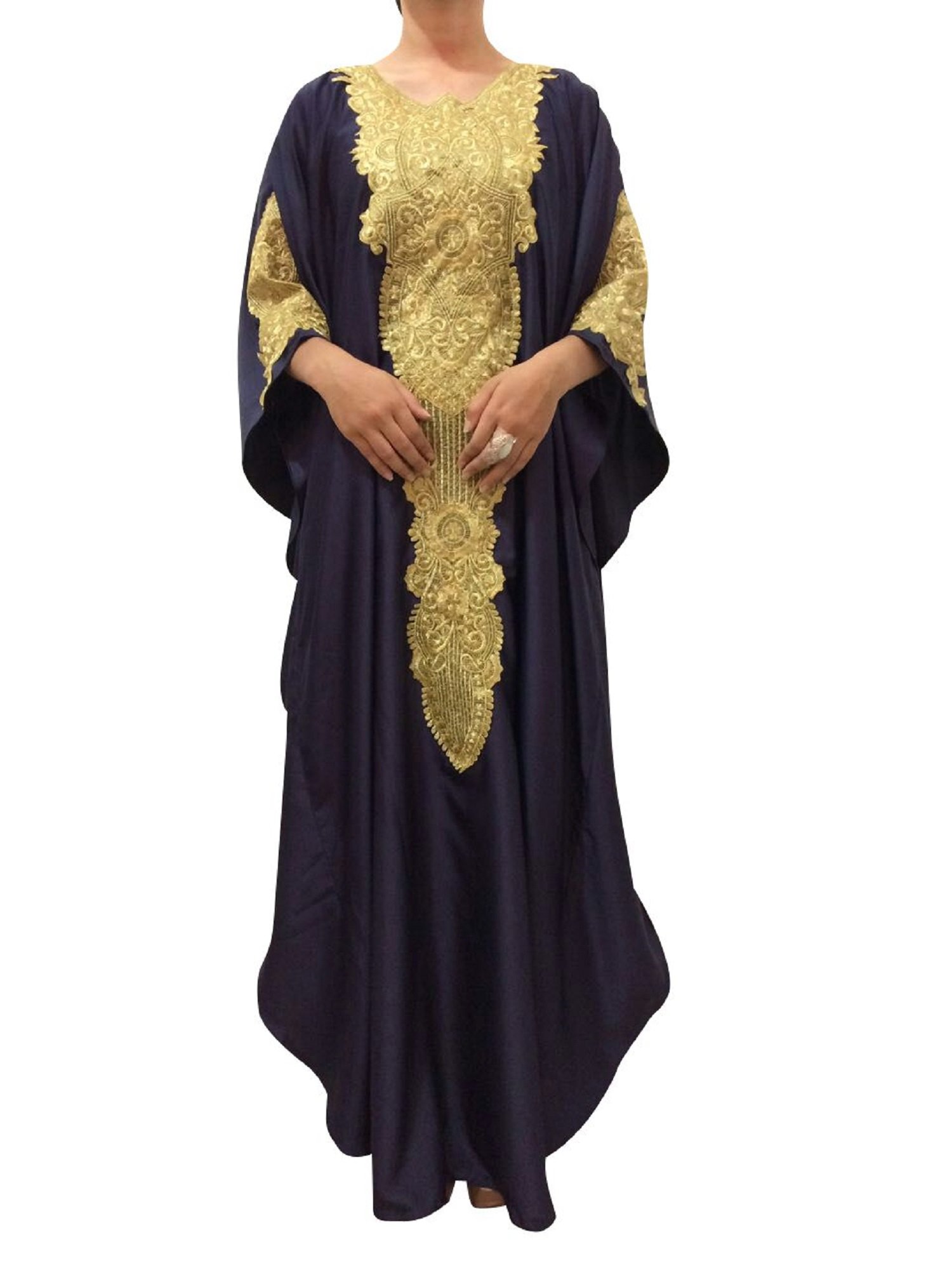 Elegant Women's Kaftan Maxi Dress - Plus Size Evening Gown for Wedding, Cocktail Party & Special Occasions | Flowy Boho Chic Beach Coverup & Summer Vacation Outfit