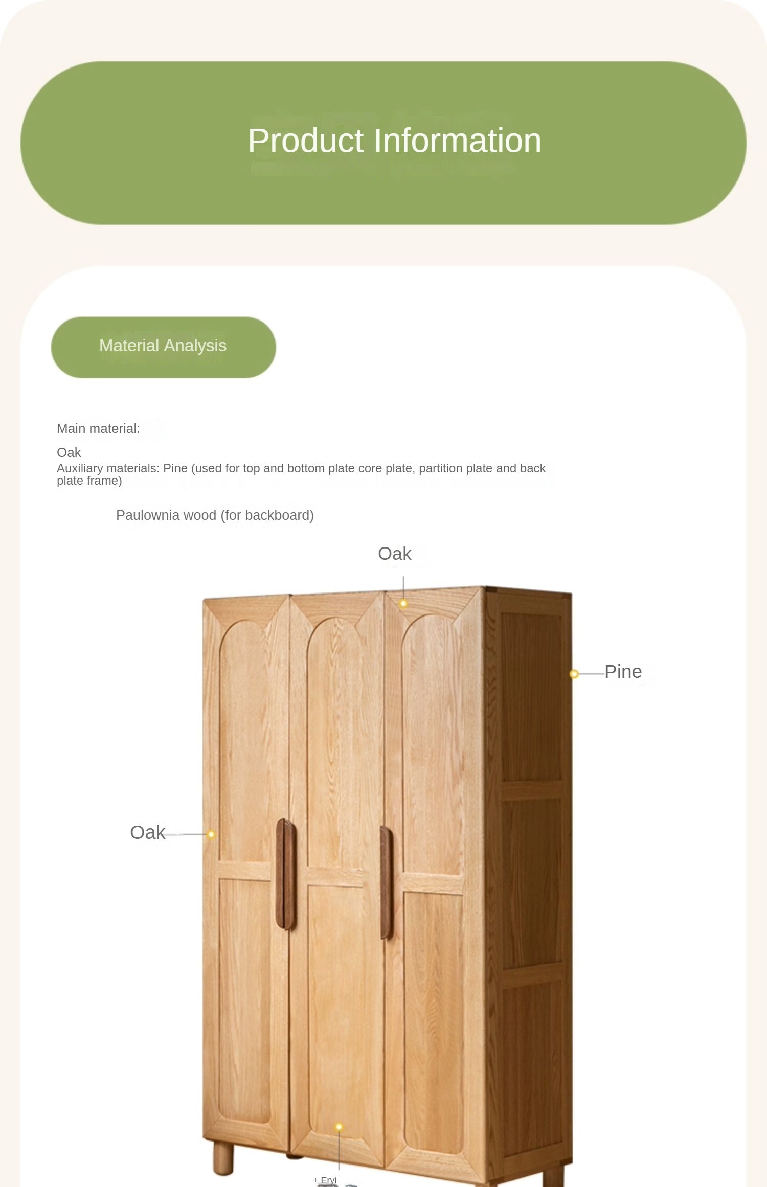 Solid Oak Wood Kids Wardrobe - Durable & Stylish Storage for Bedroom, Nursery, or Playroom Organization