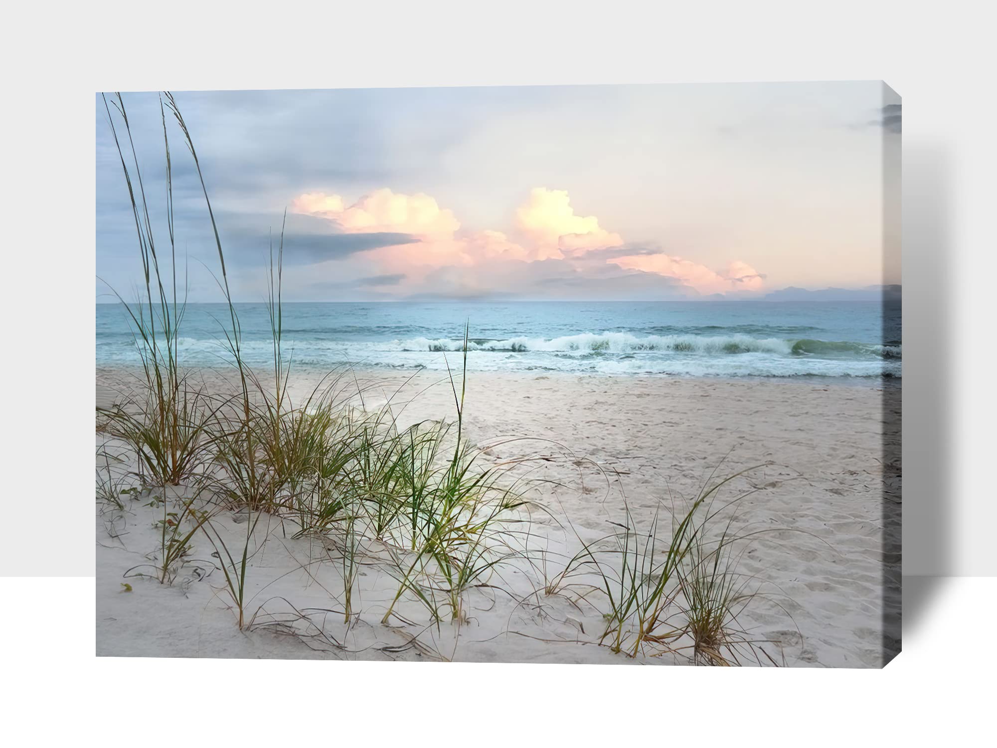 Large Beach Wall Art - Ocean Canvas Prints for Bathroom & Home Decor | Framed Beach Themed Pictures (40x28 Inches) | Perfect for Coastal Living Rooms, Spa Bathrooms & Vacation Home Decor