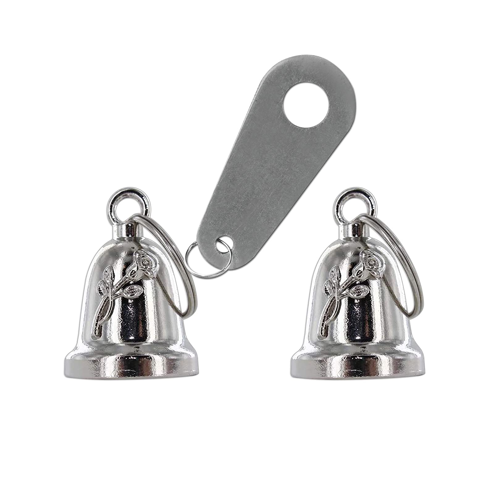 Lucky Motorcycle Bell & Hanger Set - Rose Biker Accessory for Protection