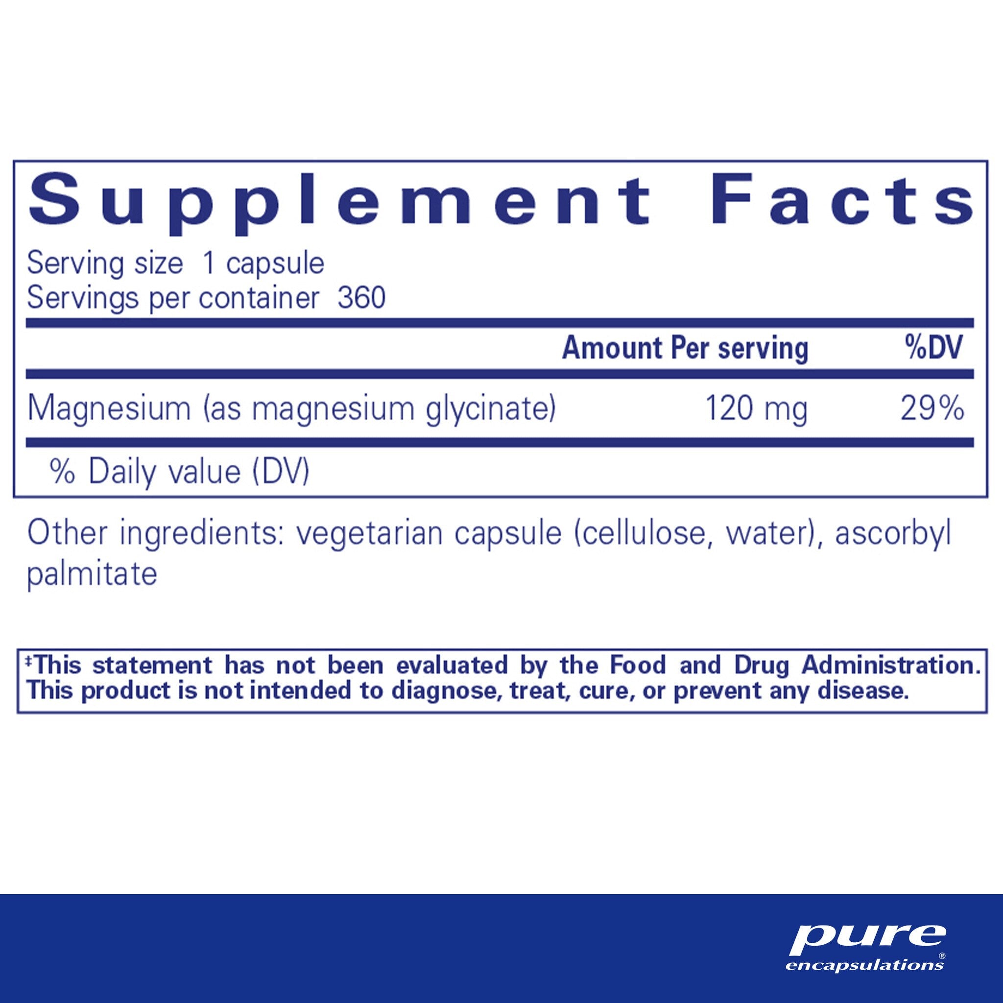Pure Encapsulations Magnesium Glycinate Supplement - High Absorption Magnesium for Stress Relief, Sleep Support & Muscle Relaxation - Vegan, Non-GMO - Perfect for Nighttime Relaxation & Post-Workout Recovery