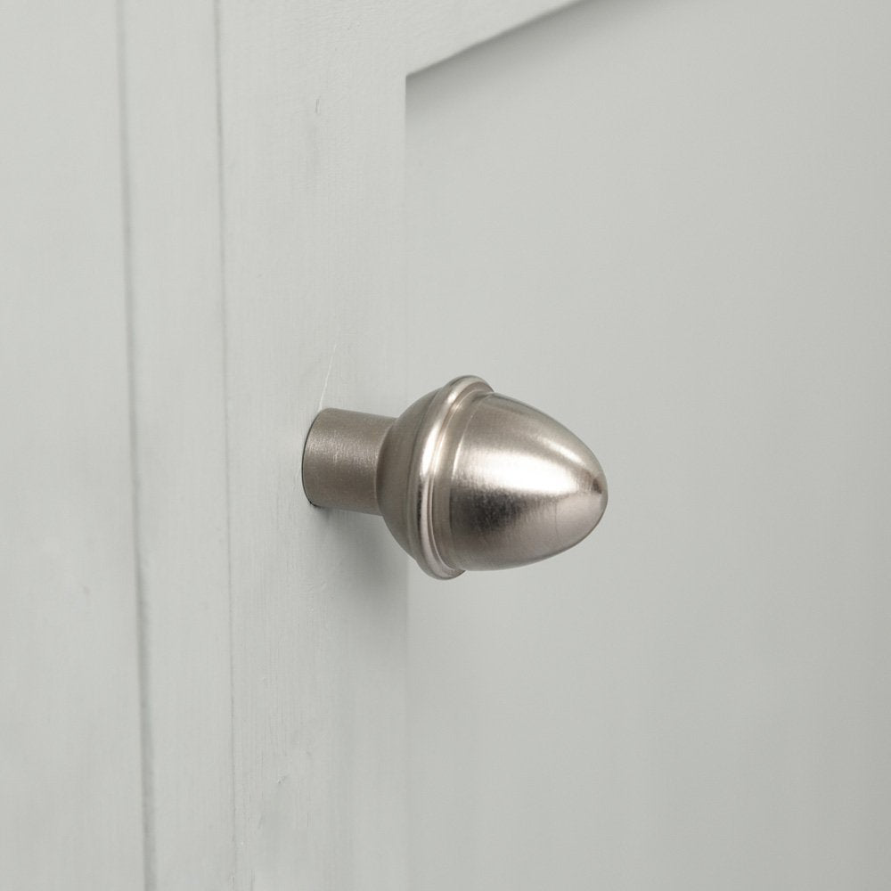 Satin Nickel Acorn Cabinet Knob - Elegant Hardware for Kitchen Cabinets, Dressers & Furniture - Perfect for Home Renovation & DIY Projects