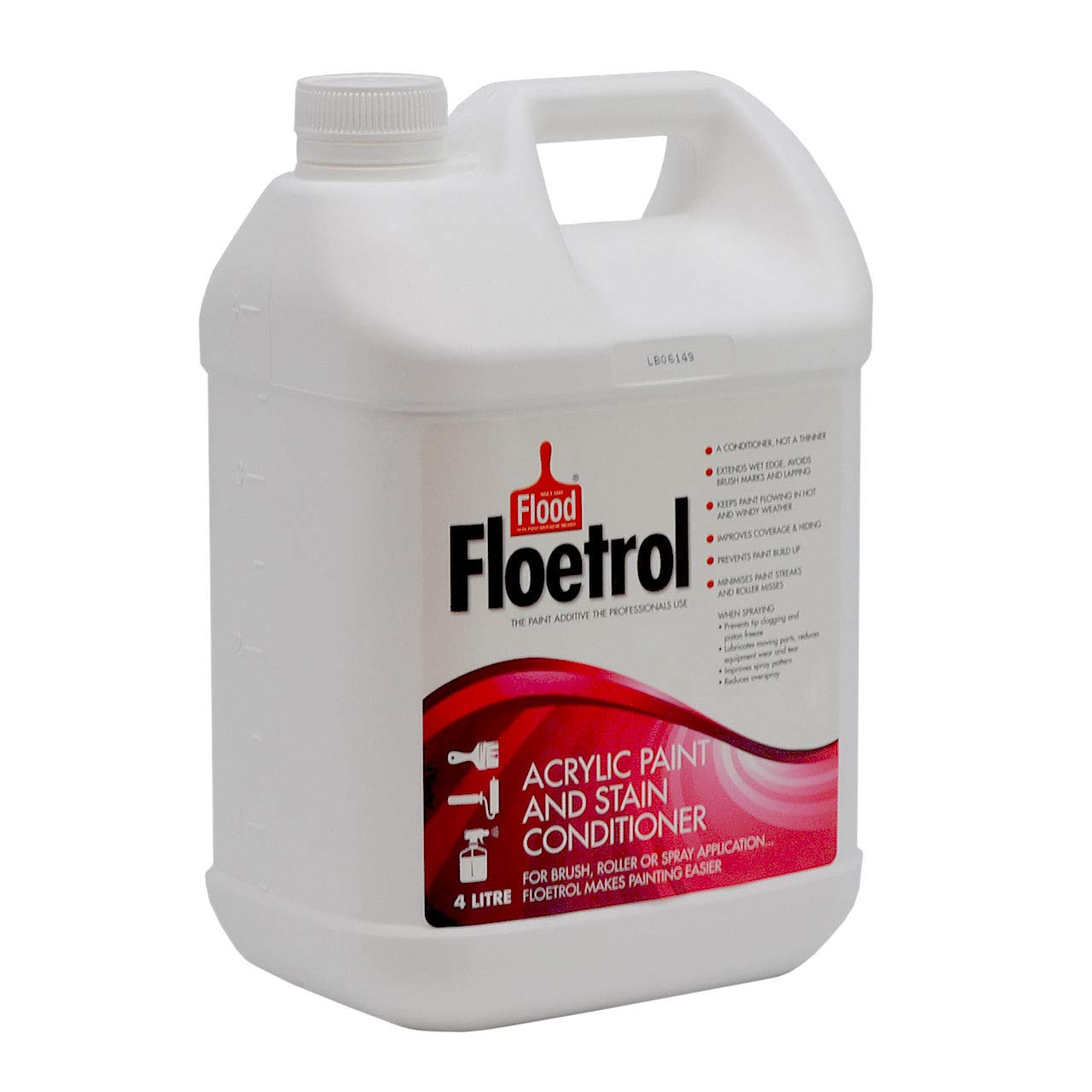 Flood Floetrol 4L Acrylic Paint & Stain Conditioner - Professional Painting Additive for Smooth Brush Strokes (4 Litre) | Perfect for DIY Projects, Home Renovations & Artistic Creations