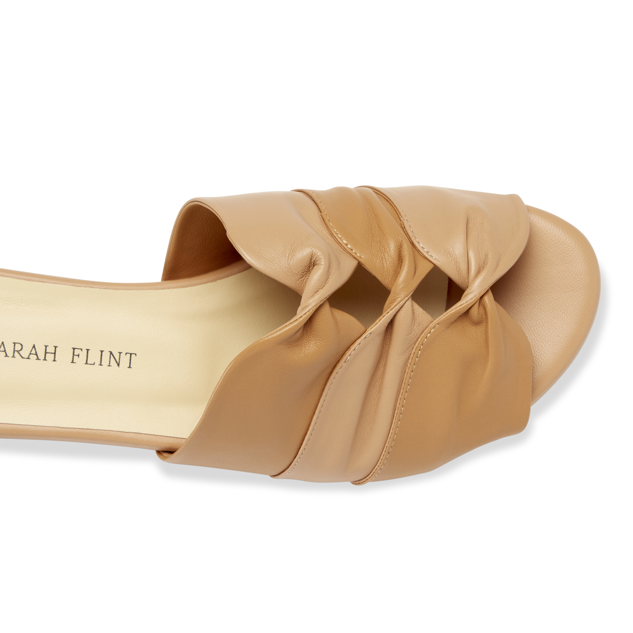 Arabesque Slide Two-Tone Camel Nappa Sandals - Elegant & Comfortable Women's Casual Shoes for Summer, Beach, and Everyday Wear