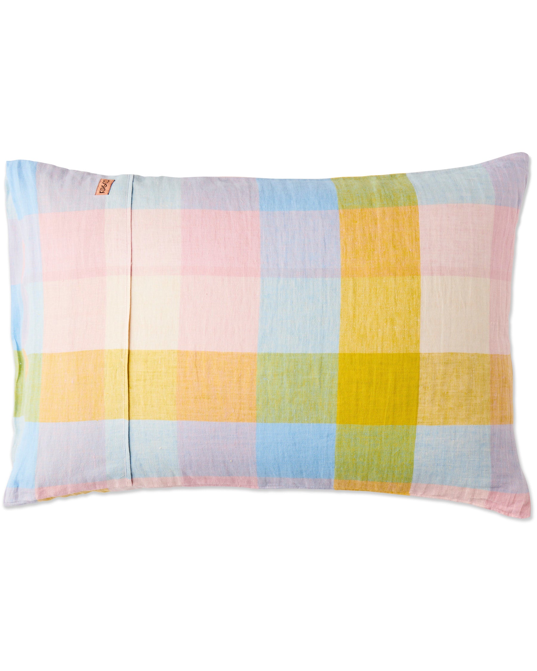 Corfu Tartan Linen Pillowcases Set of 2 - Soft Breathable European Flax Pillow Covers for Bedroom Decor - Perfect for Home, Hotel, and Airbnb Styling
