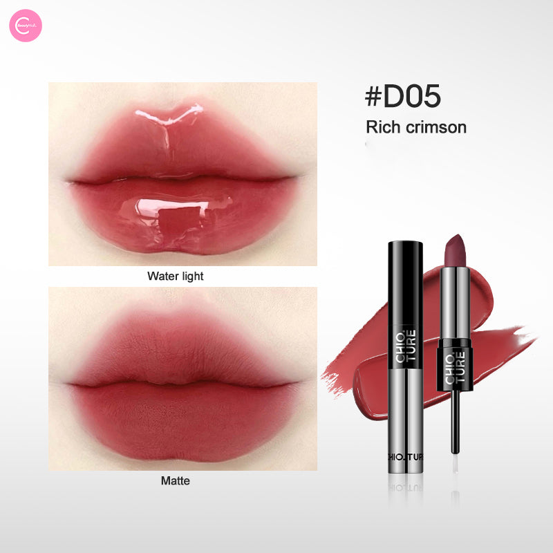 CHIOTURE Dual Ended Lipstick Set - Waterproof & Long Lasting Lip Color for Rainy Days & Outdoor Activities
