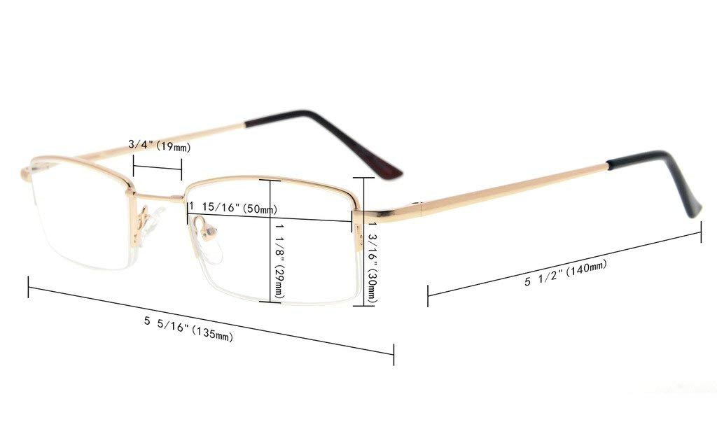 Eyekepper Memory Titanium Bridge Computer Glasses - 50% Blue Light Blocking, Amber Tinted Reading Glasses for Men & Women - Reduce Eye Strain for Office Work, Gaming & Screen Time