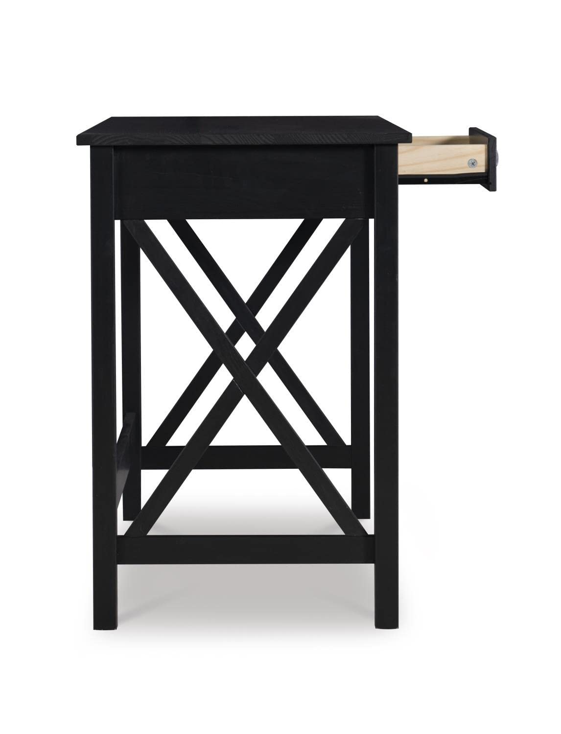 Linon Davis Black Laptop Desk - Portable for Home Office & Bed