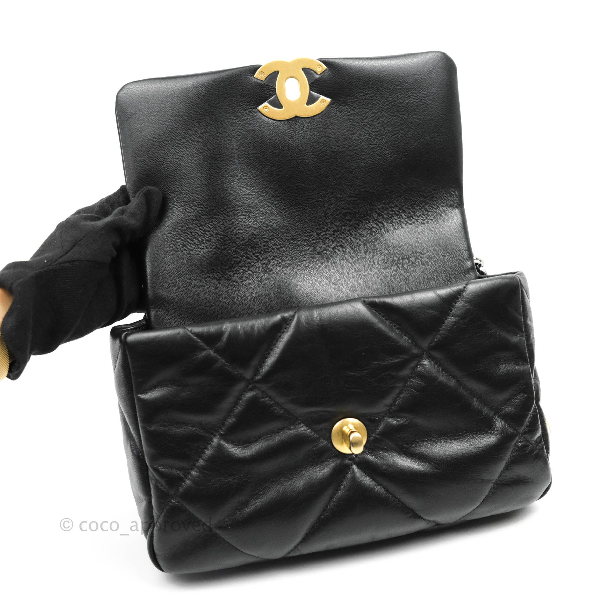 Chanel 19 Small Flap Bag Black Goatskin Mixed Hardware - Luxury Designer Handbag for Women | Perfect for Evening Events, Date Nights & Special Occasions