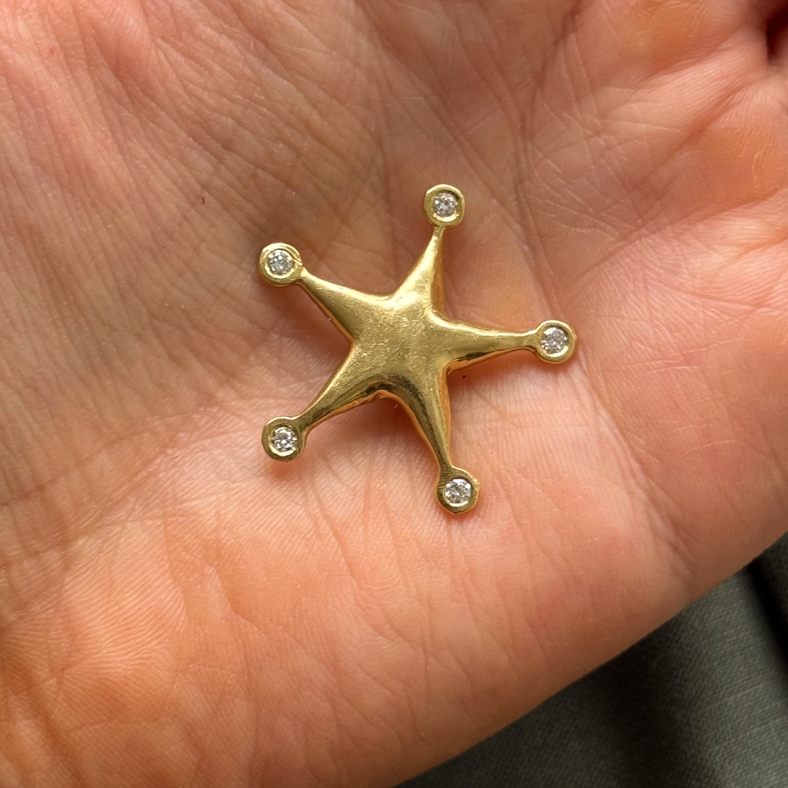 0.16ctw Diamond Star Pendant Necklace - 14K Gold Plated Dainty Star Charm Jewelry for Women - Perfect Gift for Birthday, Anniversary & Valentine's Day