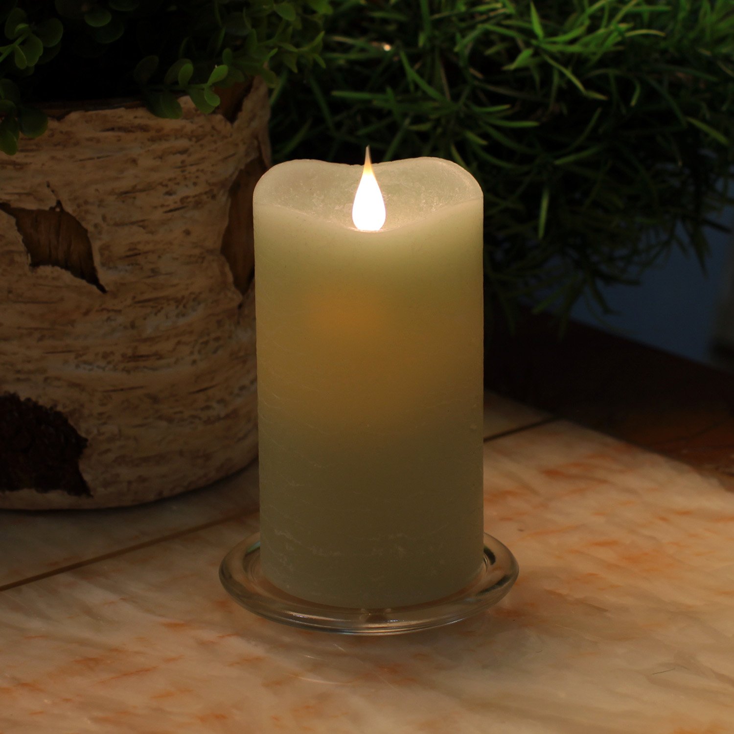 SIMPLUX SPX-000090 Flameless LED Moving Candle - Battery Operated with Timer, 3 x 5.25 Inches, Sage Green - Perfect for Home Decor, Weddings, and Romantic Dinners