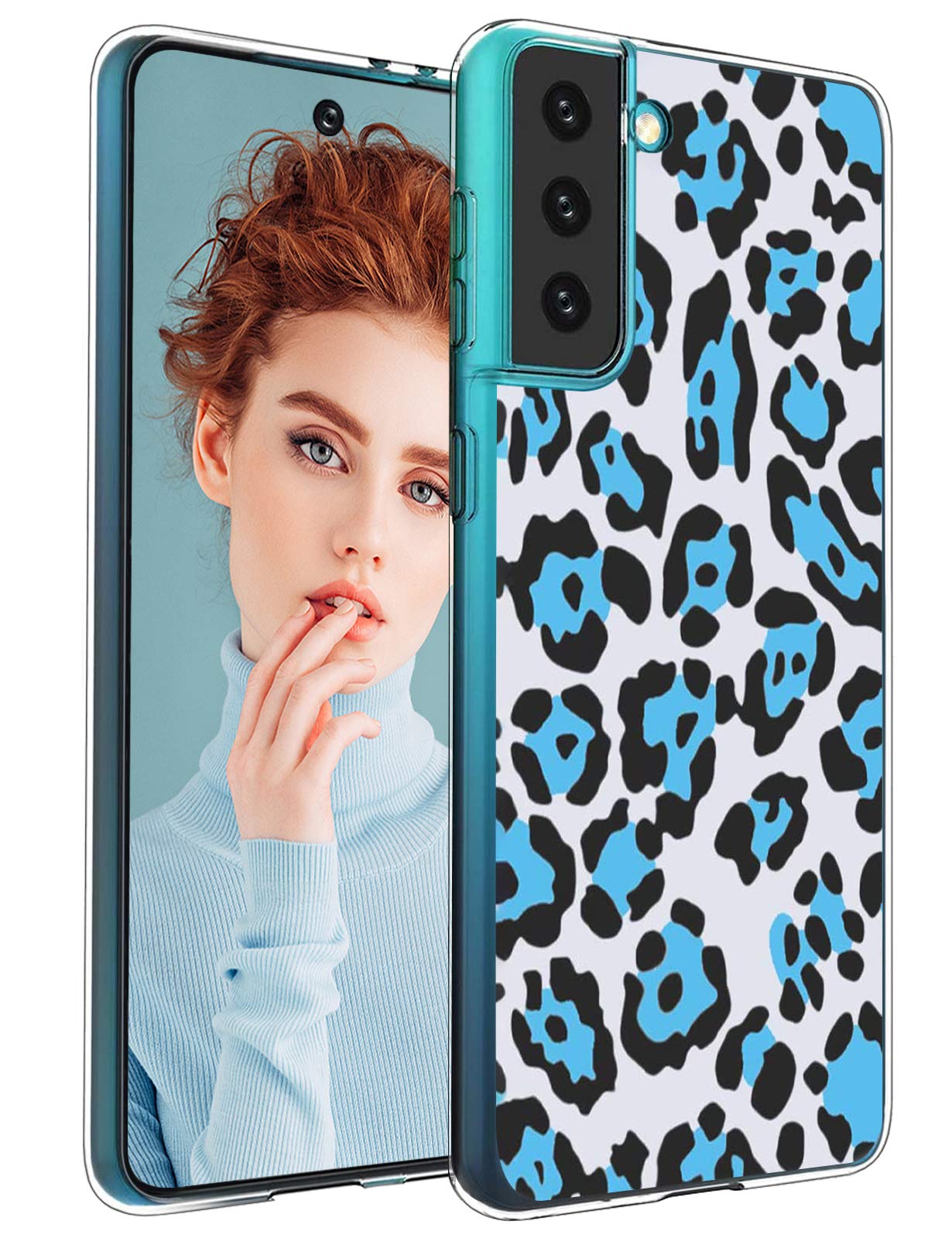 Samsung Galaxy S21 Plus Case - Clear Shockproof TPU Bumper Cover with Cute Leopard Pattern for Women | Protective Phone Case for Everyday Use, Work & Travel