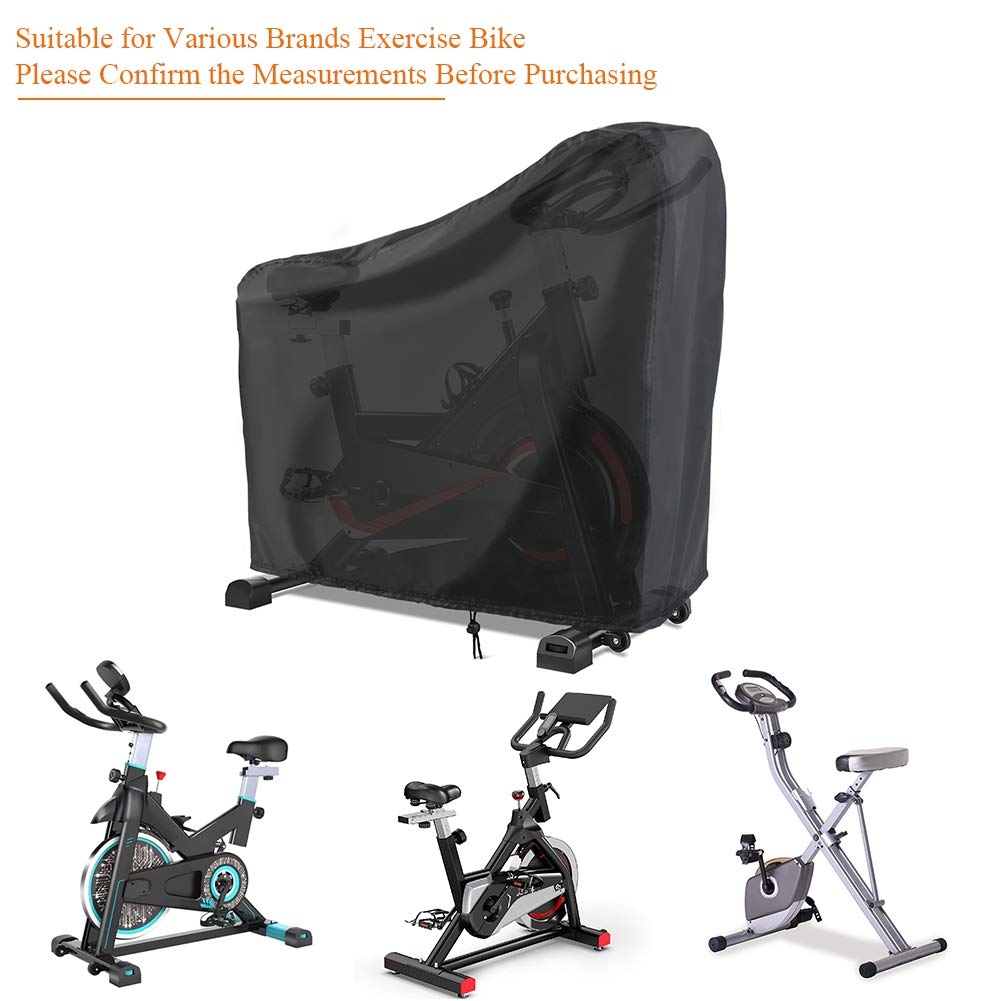 Indoor & Outdoor Exercise Bike Cover - Dustproof Protective Cover for Stationary, Recumbent & Cycling Bikes (Black) | Perfect for Home Gyms, Garages & Outdoor Storage
