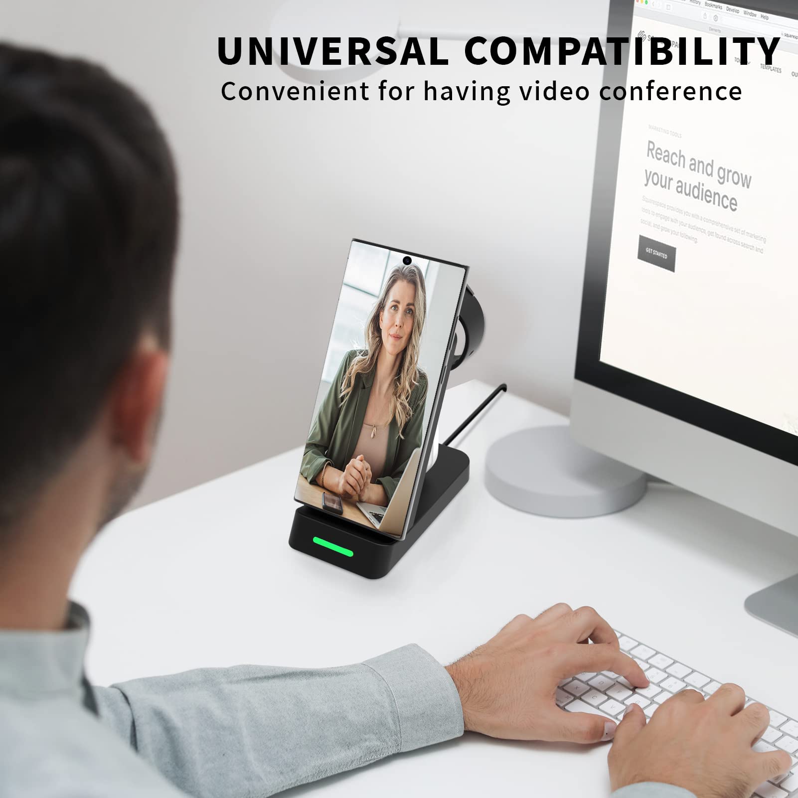 3-in-1 Wireless Charging Station for Samsung Galaxy S24/S23/Ultra/Note 22, Watch 7/6/5/4 FE, Buds 3/2 Pro - Fast Qi Charger Pad for Multiple Devices | Perfect for Home, Office & Travel