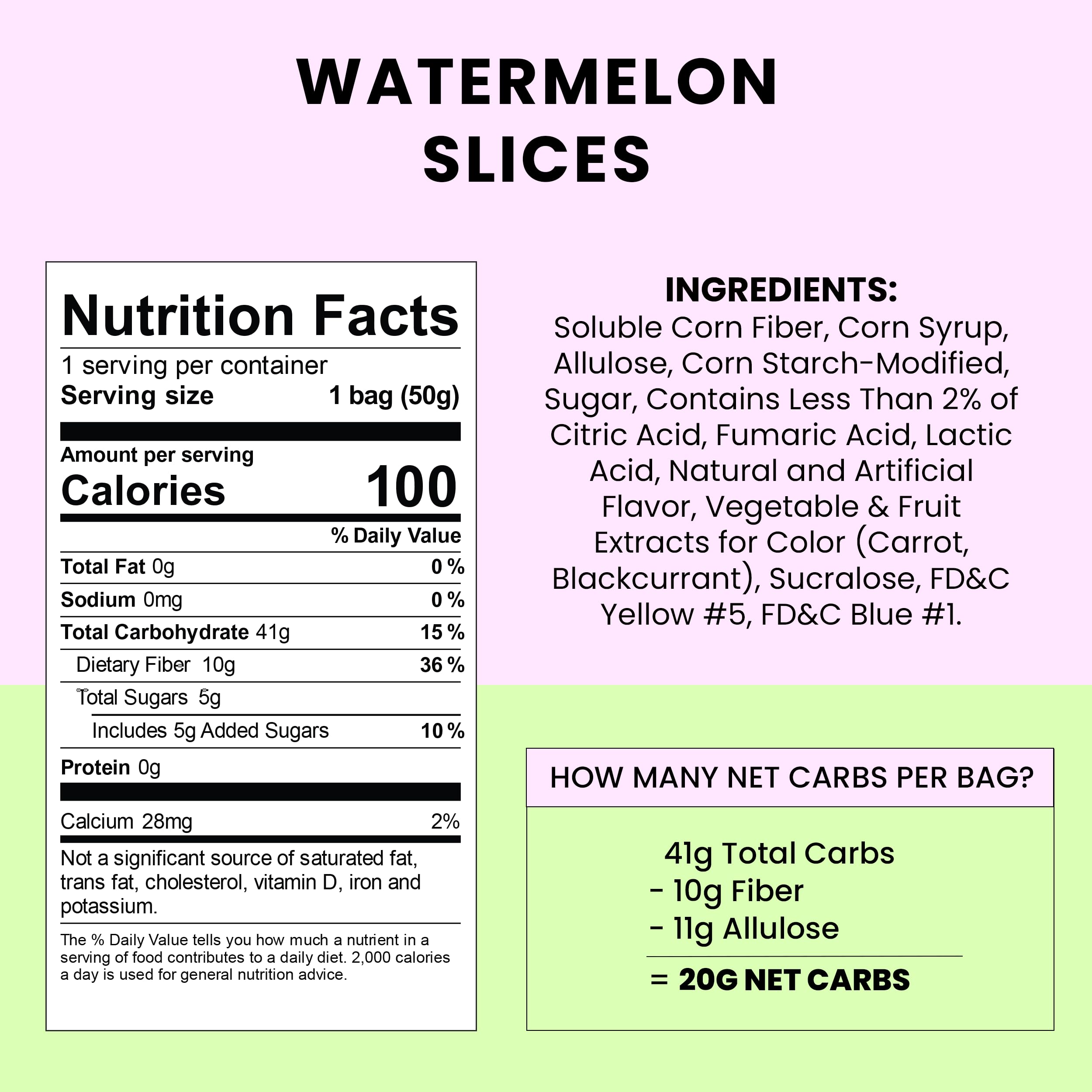 Snack Owl Vegan Sour Gummy Candy - Gluten Free, Low Calorie Healthy Snacks - Watermelon Slices - Perfect for Vegan Diets, Weight Loss & On-the-Go Snacking