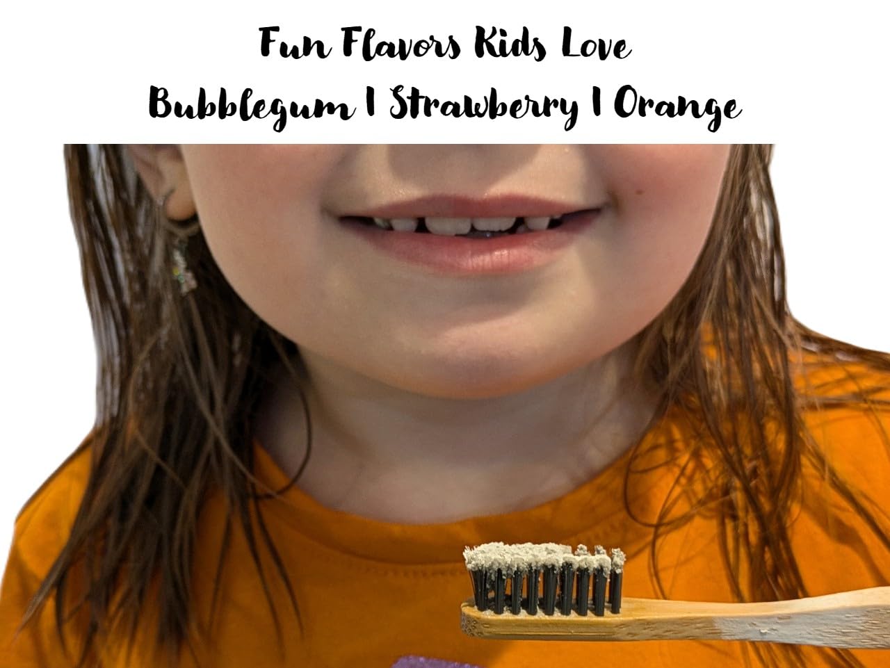 Fluoride-Free Remineralizing Tooth Powder for Kids - Orange Flavor, Safe & Natural (6-Month Supply) | Strengthens Teeth, Promotes Healthy Gums & Whitens Smile | Ideal for Children's Daily Oral Care & Travel Use