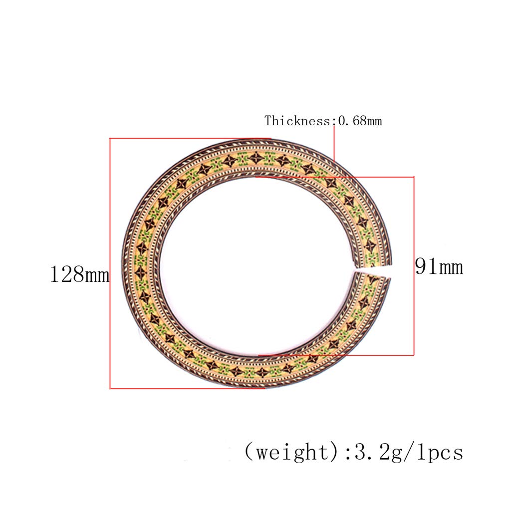 Alnicov 3-Piece Acoustic Guitar Soundhole Rosette Inlay Set - Wooden Sound Hole Decoration for Guitar Upgrade & Repair - Perfect for DIY Guitar Customization & Professional Luthier Work