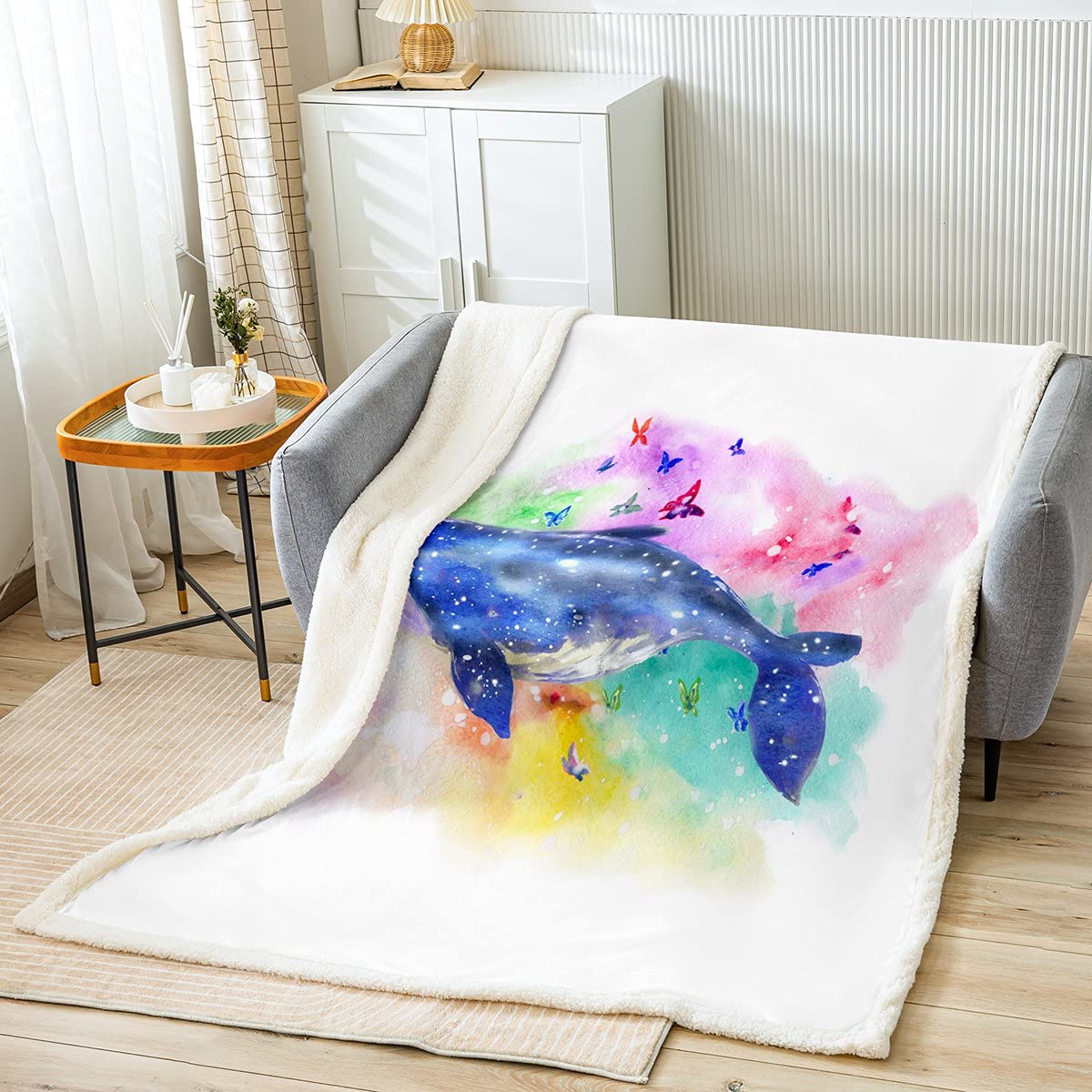 Feelyou Whale Sherpa Fleece Throw Blanket - 30
