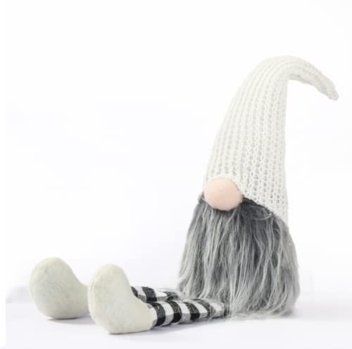 AOOF Knitted Wool Plaid Long-Leg Christmas Doll Decor - Handmade Holiday Window Ornaments for Kids, Perfect Gift & Festive Home Decor for Xmas Tree, Mantel, and Nursery