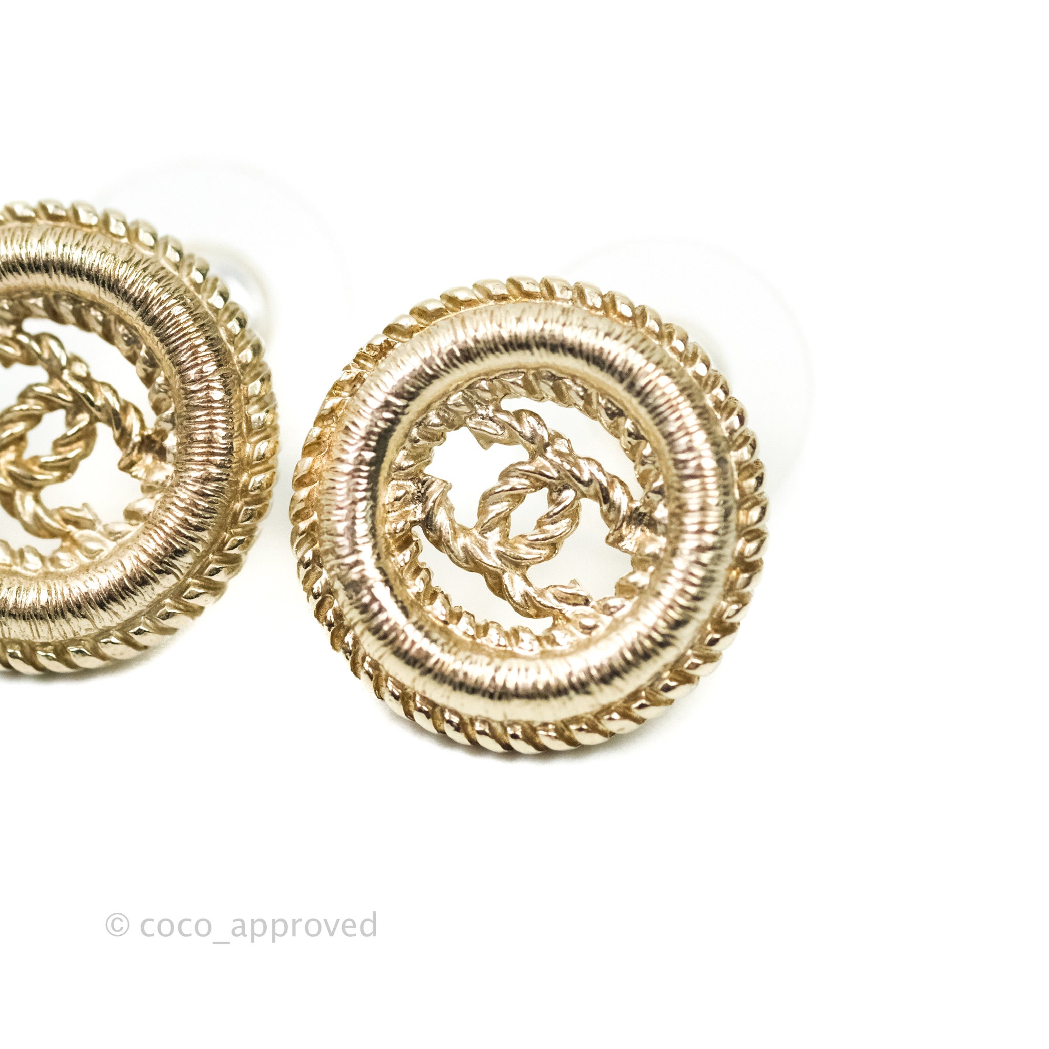 Chanel CC Twisted Round Earrings in Gold Tone - 17V Fashion Jewelry for Women, Perfect for Parties, Weddings & Special Occasions
