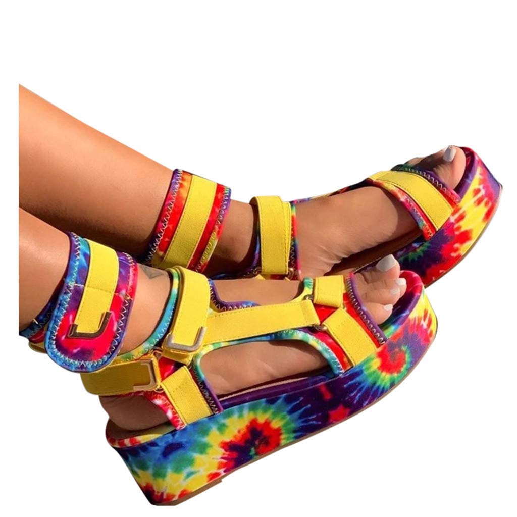 Women's Wide Wedge Sandals with Ankle Buckle - 2020 Fashion Summer Beach Open Toe Espadrille Platform Shoes | Perfect for Vacation, Outdoor Walks & Casual Outings