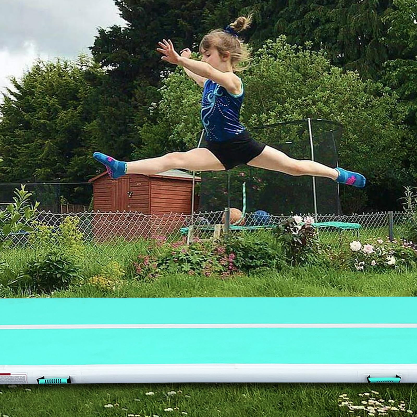 Inflatable Air Mat Tumbling Track - Portable Gymnastics Mat with Electric Pump for Home, Cheerleading, Kids Gym & Yoga Practice | Perfect for Indoor Training, Backyard Play & Fitness Exercises