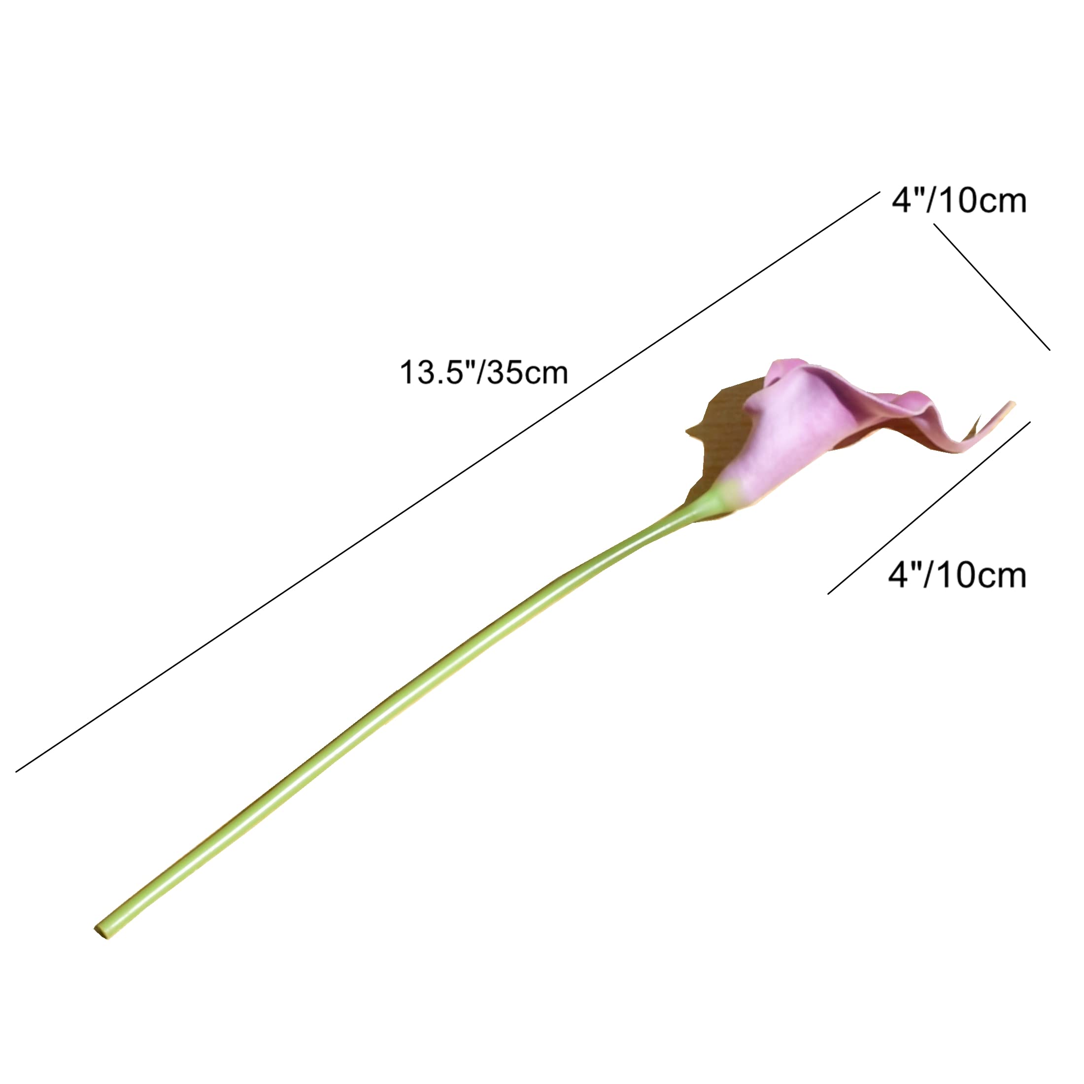 20pcs Light Purple Artificial Calla Lily Silk Flowers - 13.5
