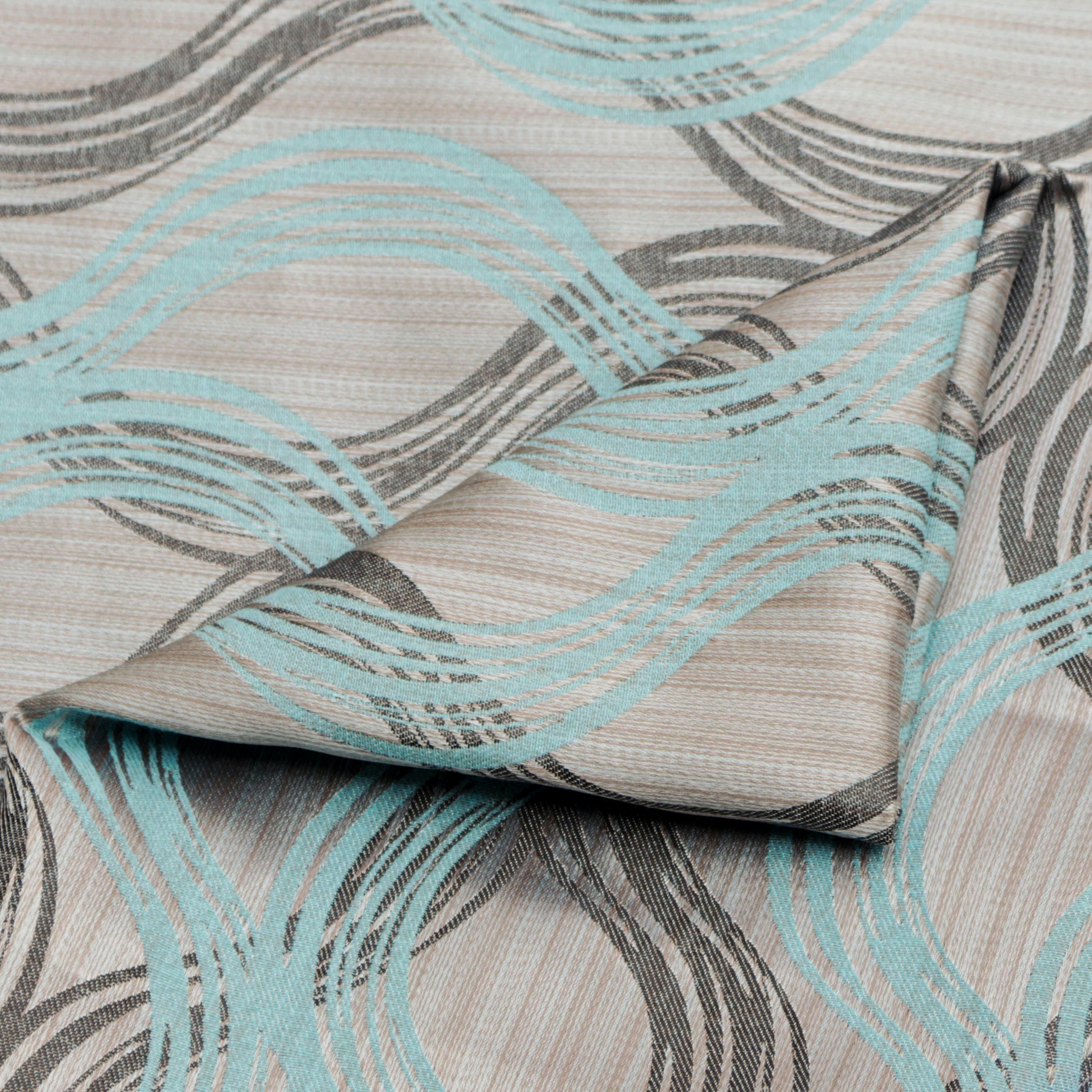 Premium Aqua Jacquard Fabric by the Yard - Soft Textured Upholstery & Drapery Material for Home Decor, DIY Projects, and Fashion Design