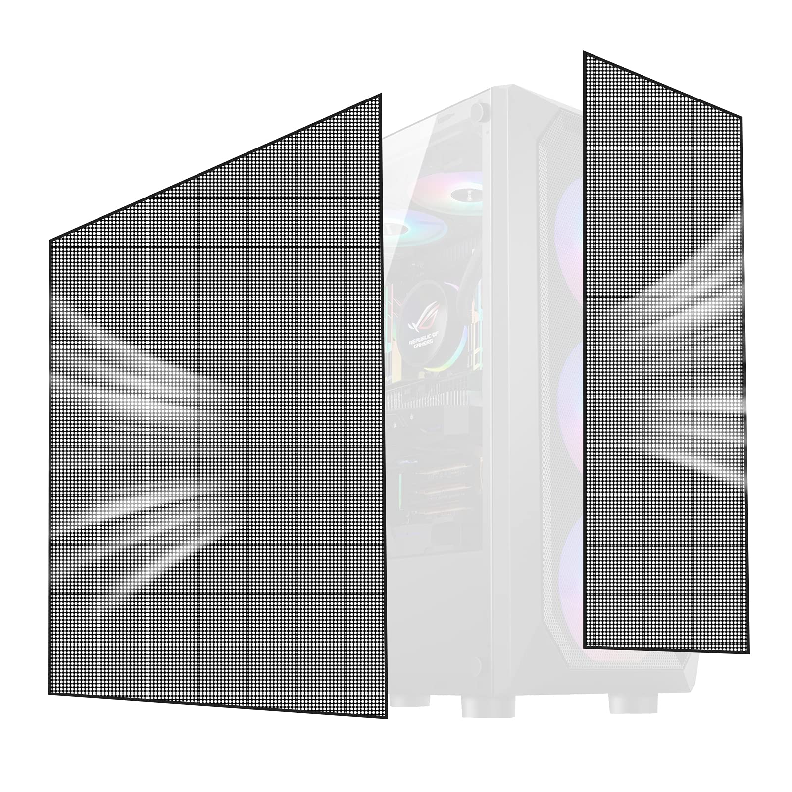 2-Pack 500x500mm (19.68inch) Magnetic PVC Dustproof Mesh Filter Cover for PC Case, Computer Chassis & Speakers - DIY Dust Protection for Gaming Rigs, Home Theater & Office Setups