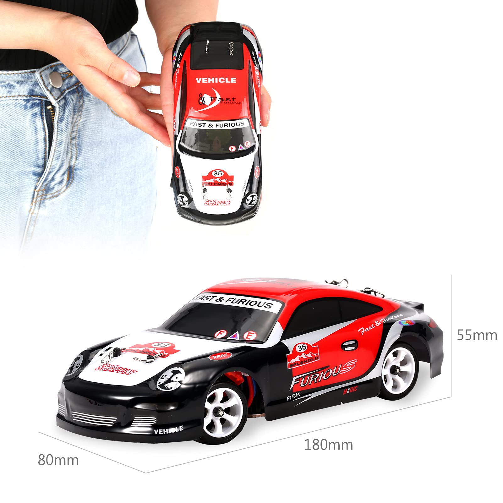 GoolRC WLtoys K969 1:28 Scale 2.4GHz 4WD RC Car - 30KM/H High Speed Remote Control Racing & Drift Car for Kids and Adults - Perfect for Indoor/Outdoor Racing, Backyard Drifting & Family Fun