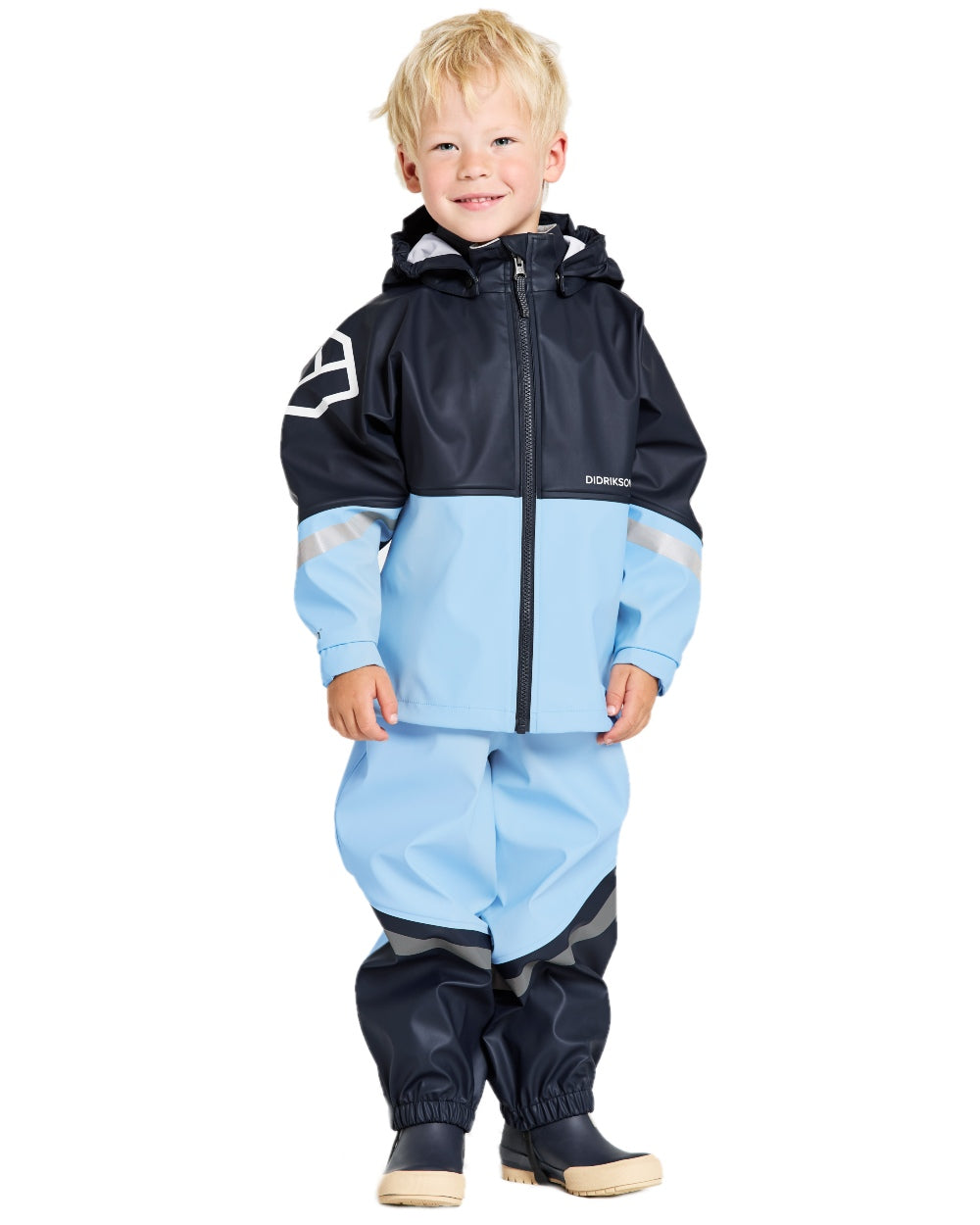 Didriksons Kids Waterman Rain Jacket and Pants Set - Waterproof Outdoor Gear for Boys & Girls - Perfect for Rainy Days, Hiking, and School