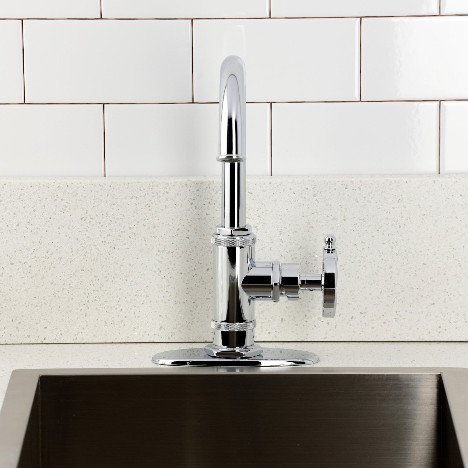 Belknap KSD8501RX Single Handle Deck Mount Bar Faucet - Polished Chrome Finish for Kitchen, Wet Bar & Outdoor Use