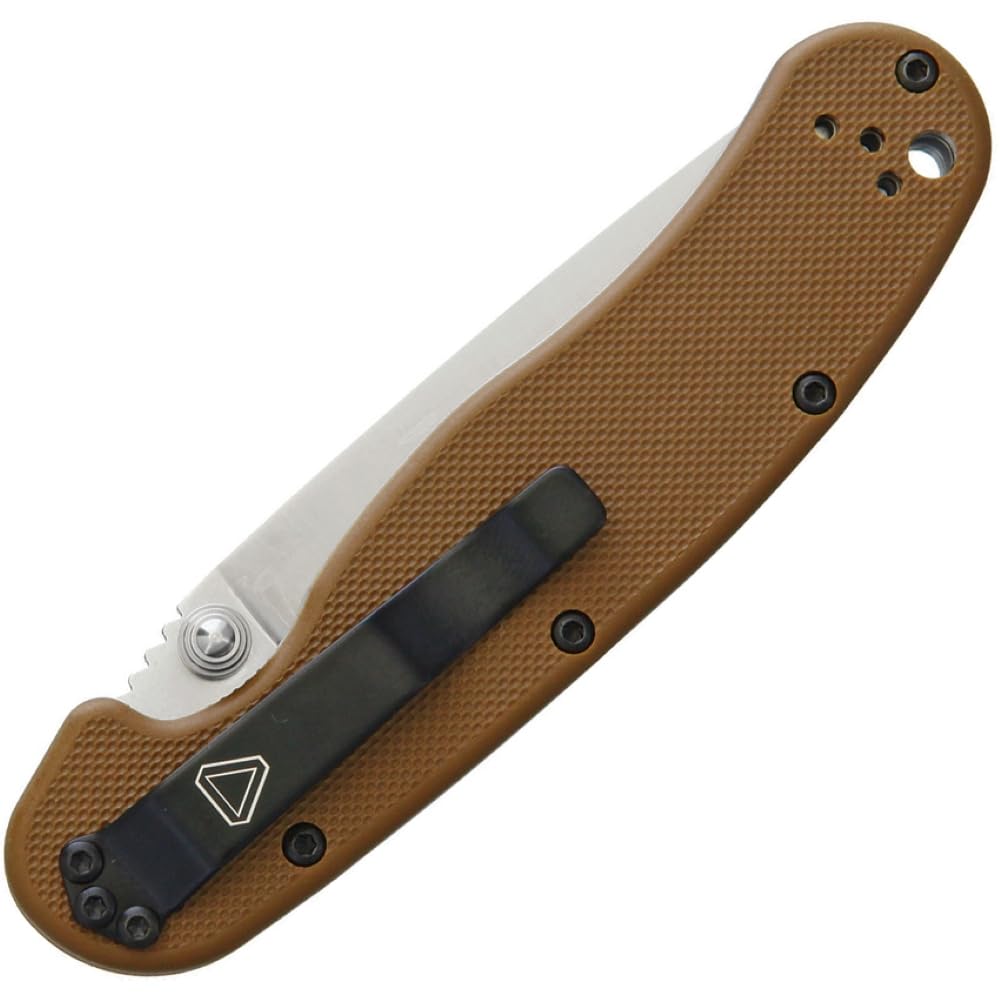 Ontario Knife Company Rat II Folding Pocket Knife - D2 Tool Steel Drop-Point Blade, Coyote Brown G-10 Handle, Liner Lock - ON8828CB - Perfect for Everyday Carry, Outdoor Activities, Camping & Survival Gear