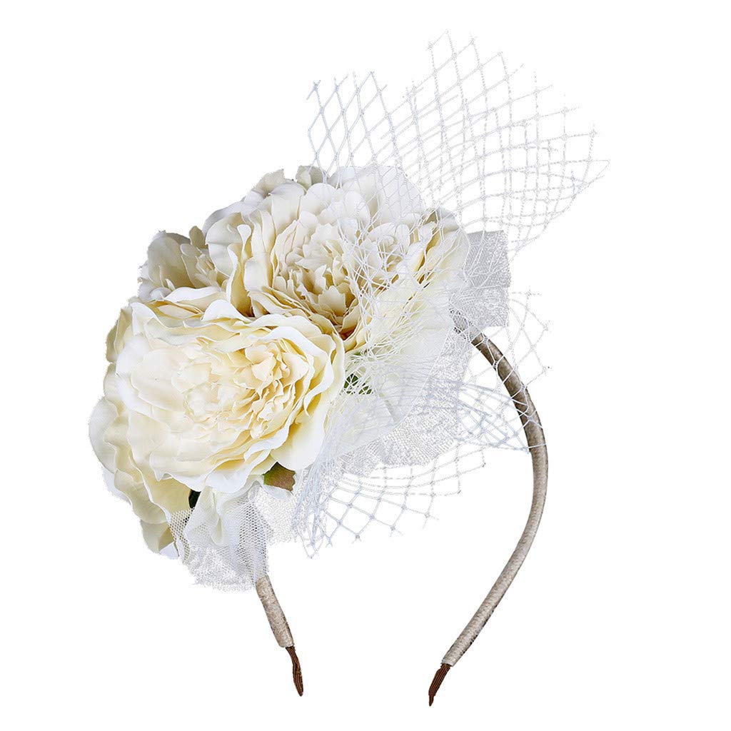 TTQVQ Women's Cocktail Hat with Flower Decoration - Elegant Pillbox Fascinator Headband for Parties, Weddings & Special Occasions | Perfect for Girls' Soccer Games & Outdoor Events