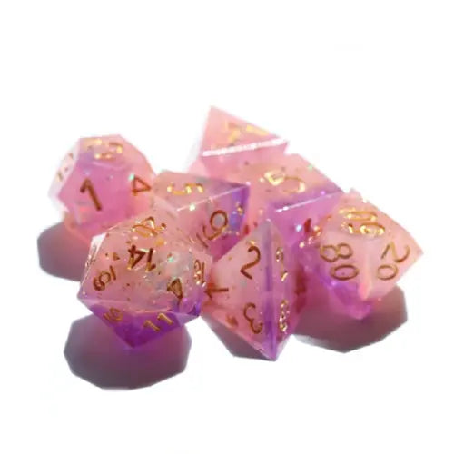 Premium Bisou Dice Set for Tabletop RPG Games - 7-Piece Polyhedral Dice for Dungeons & Dragons, Pathfinder & Board Games - Perfect for Gifts & Game Nights