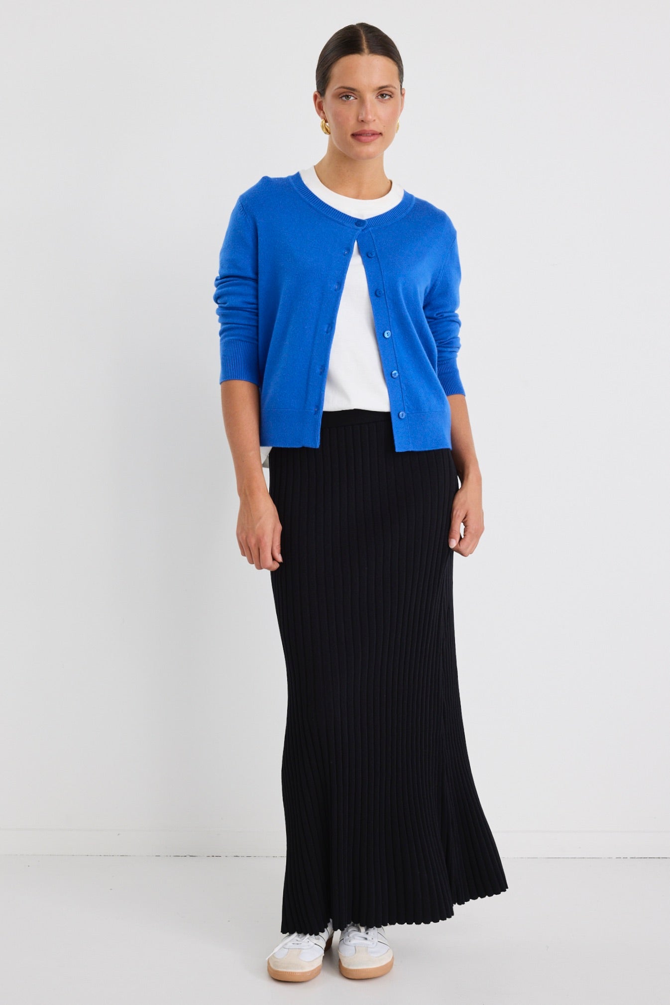 Stylish Black Rib Knit Maxi Skirt for Women - Elegant Stretch Fit Long Skirt - Perfect for Casual Outings, Date Nights & Office Wear