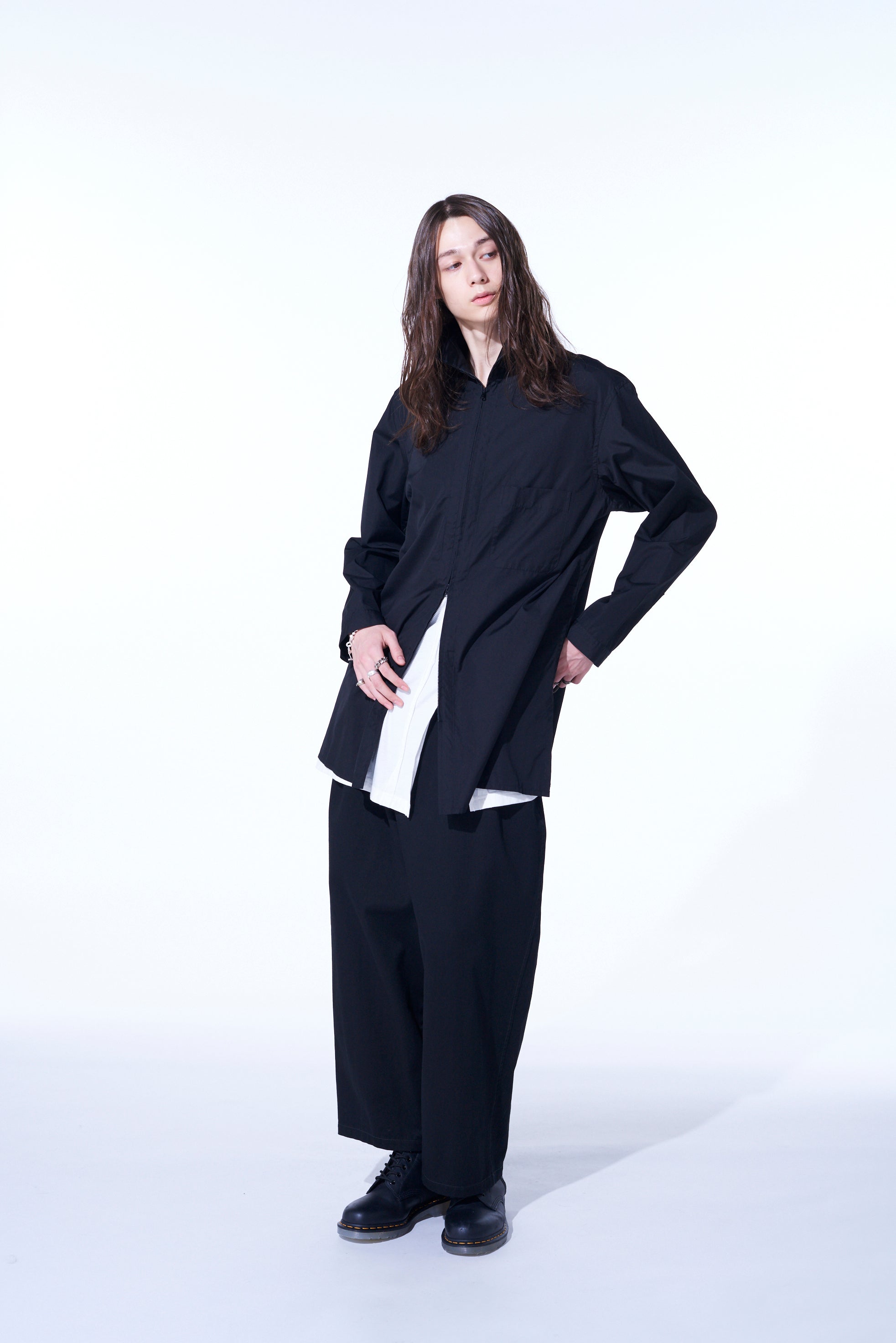 Stylish Cotton Broadcloth Stand Collar Zip-Up Shirt for Men & Women | Casual & Office Wear | Perfect for Everyday Outfits & Business Attire