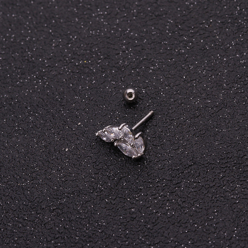 20G Crescent Moon and Star Stud Daith Helix Earrings for Women - Surgical Steel Cartilage Piercing Jewelry - Perfect for Everyday Wear, Parties & Gifts | HSPJ1916