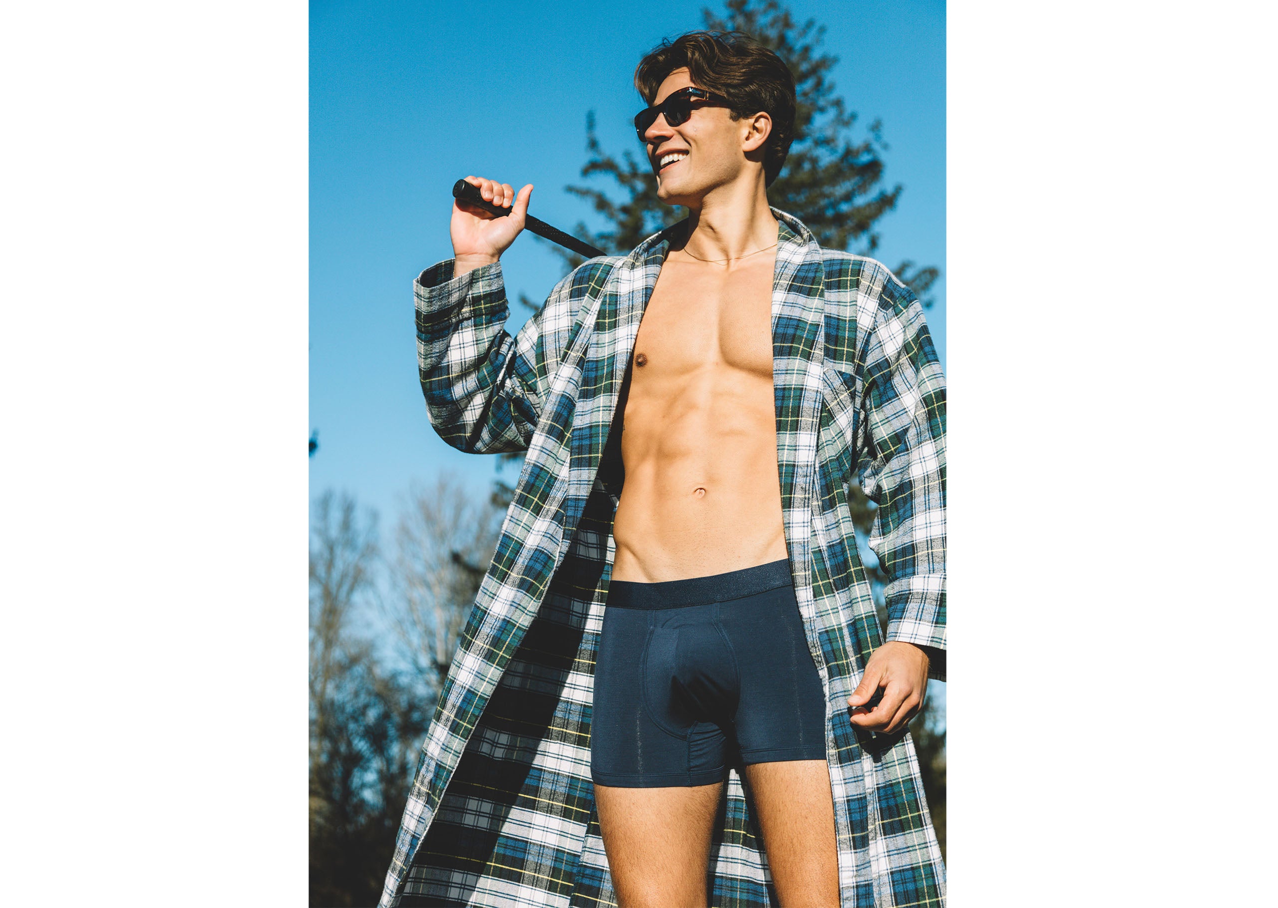 Men's Comfortable Boxer Briefs - Navy Blue Cotton Underwear for Daily Wear & Active Lifestyles
