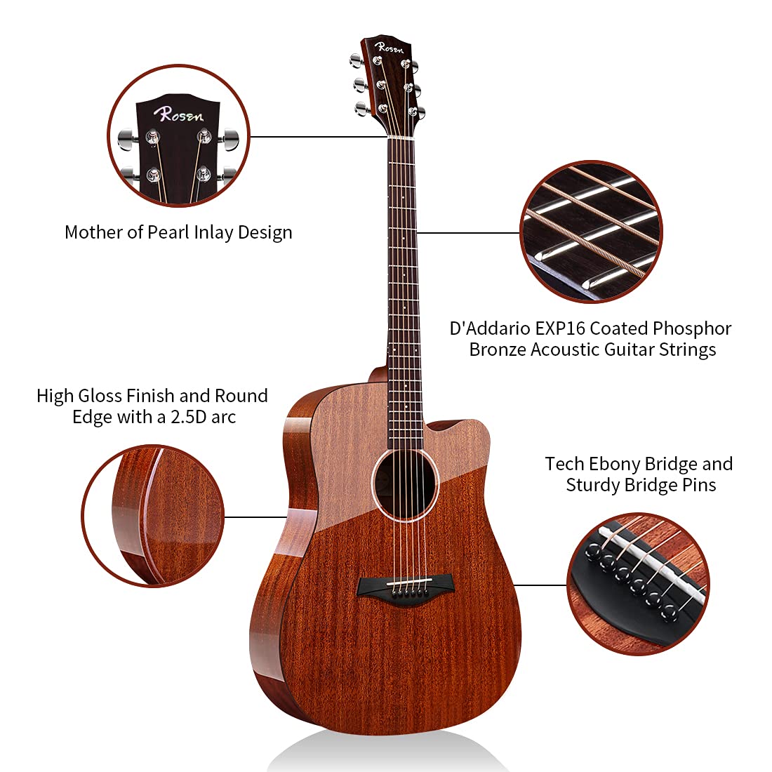 Rosen G31 Dreadnought Acoustic Guitar - 41