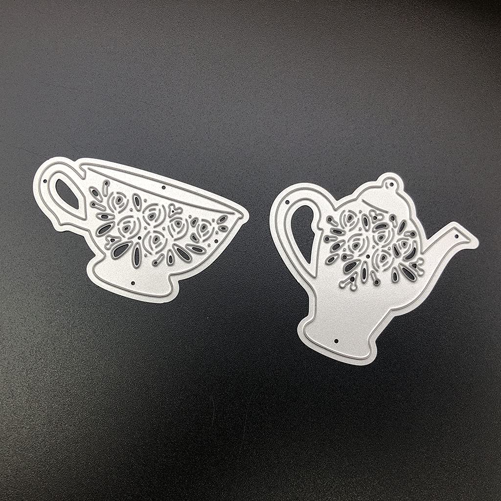 Metal Teacup Teapot Die Cuts for Card Making - Embossing Dies for Scrapbooking, DIY Greeting Cards, Paper Crafts & Album Decoration - Perfect for Wedding Invitations, Birthday Cards & Home Decor Projects