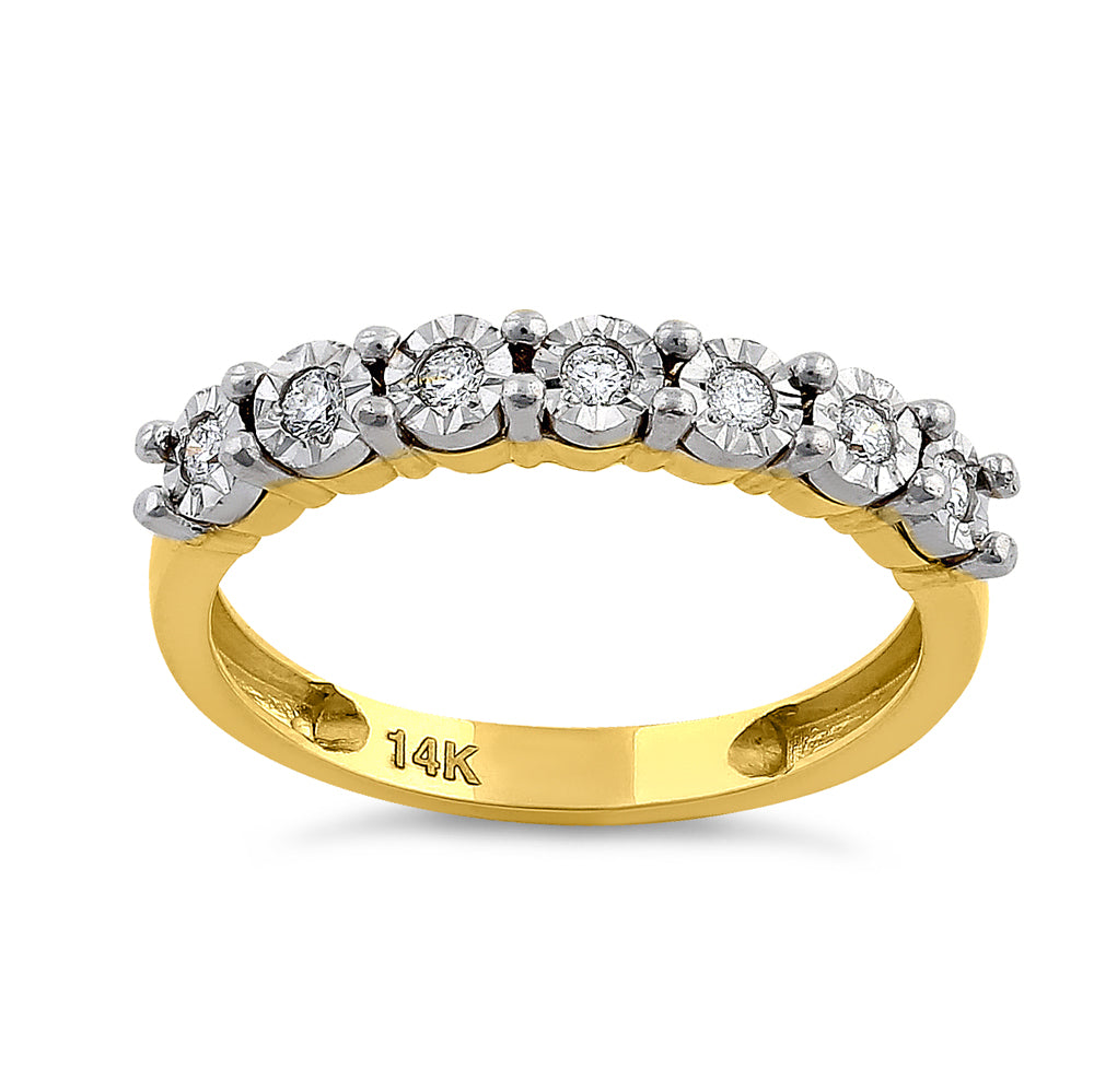 14K Yellow Gold Round Diamond Engagement Ring for Women - Elegant Wedding Band, Anniversary Gift, Promise Ring for Her