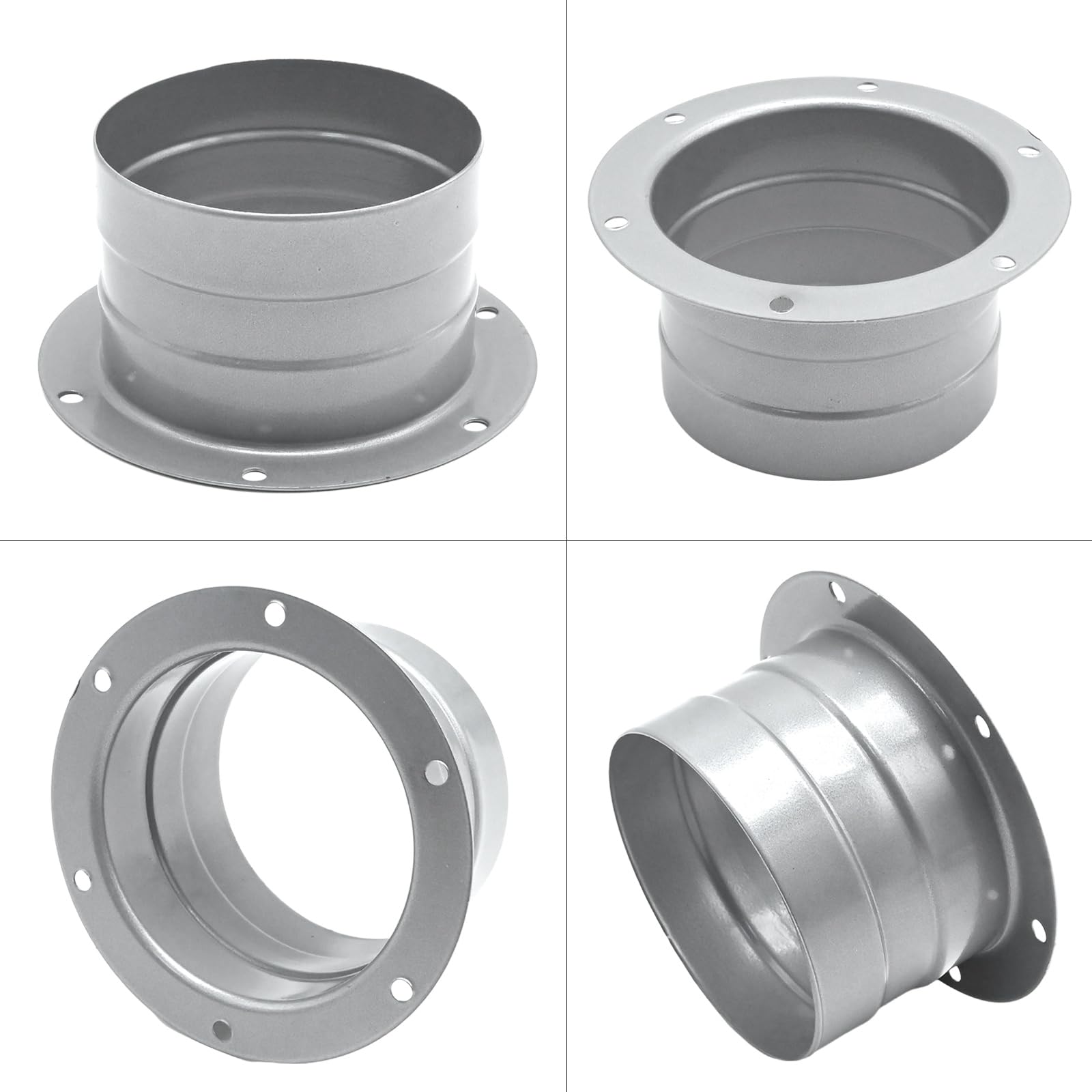 3 Inch Duct Connector Flange - 2 Pack Metal Straight Pipe for HVAC, Ventilation, Cooling & Heating Systems | Perfect for Home, Office & Industrial Air Conditioning Installations