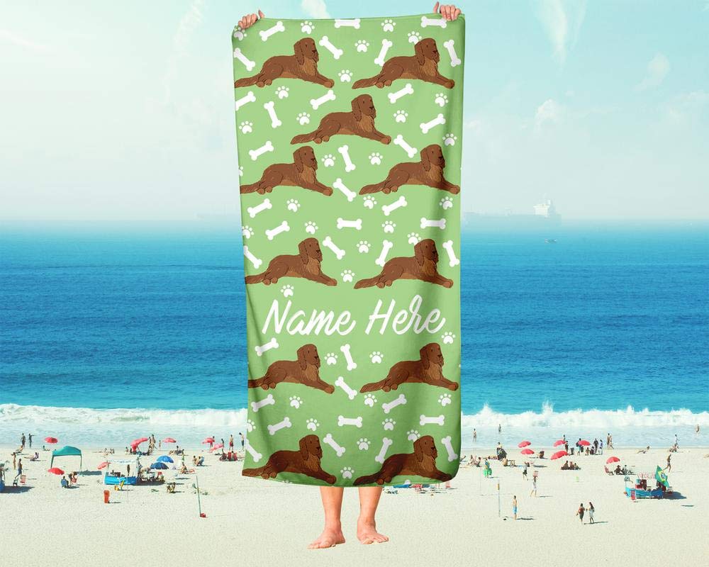 Extra Large Personalized Golden Retriever Dog Towel - Custom Pet Towel for Kids, Adults, Toddlers & Babies - Soft Absorbent Travel, Beach, Pool & Bath Towel for Dog Lovers