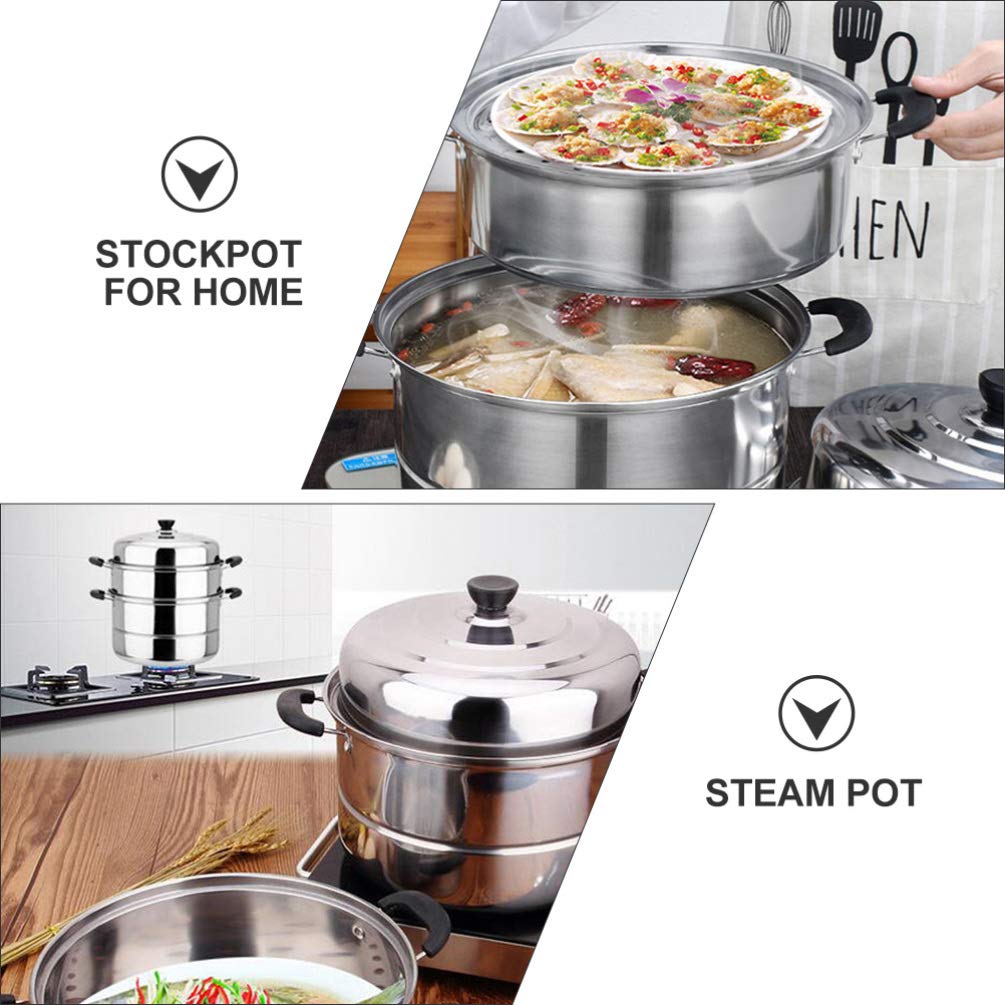 DOITOOL 3-Layer Stainless Steel Steamer Pot Set - Stackable Kitchen Cookware for Healthy Cooking | Perfect for Steaming Vegetables, Seafood & Dumplings