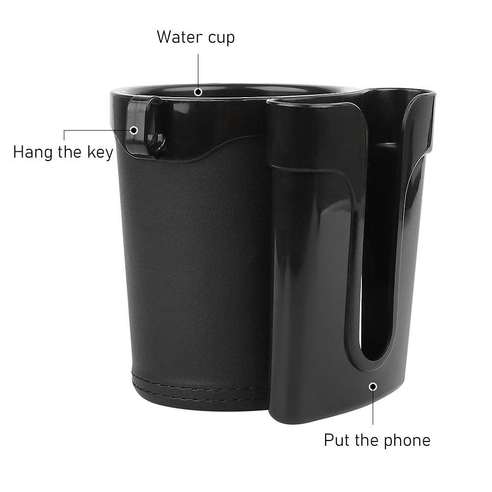 3-in-1 Bicycle Water Bottle Holder with Phone Storage Box - Bike Drink & Coffee Cup Holder, Keys Organizer (Black) - Perfect for Cycling, Commuting & Outdoor Adventures