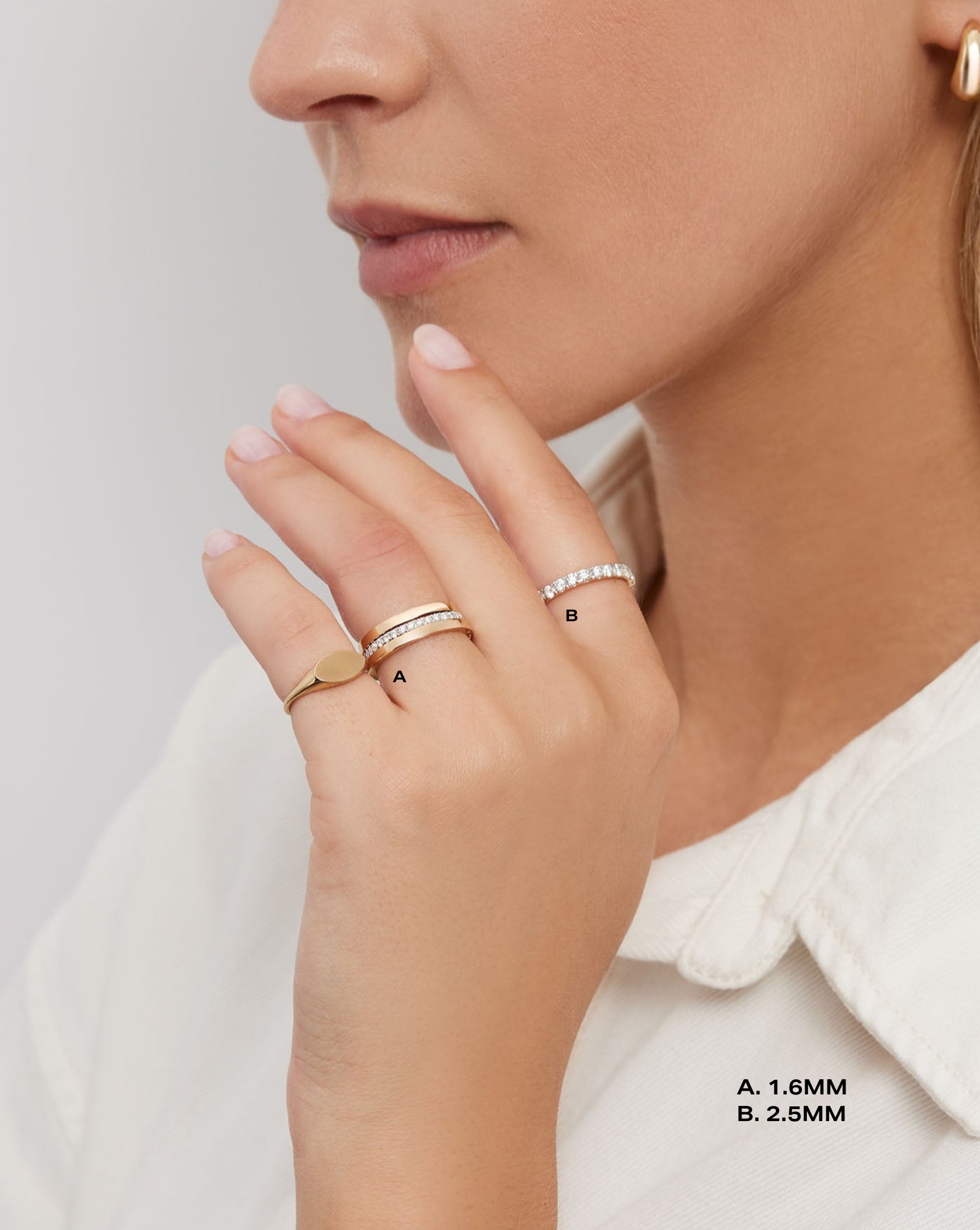 2.5mm Personalized Perfect Pavé Diamond Ring for Women - Custom Name Engraved Wedding Band, Anniversary Gift, Promise Ring - Perfect for Proposals, Engagements, and Special Occasions