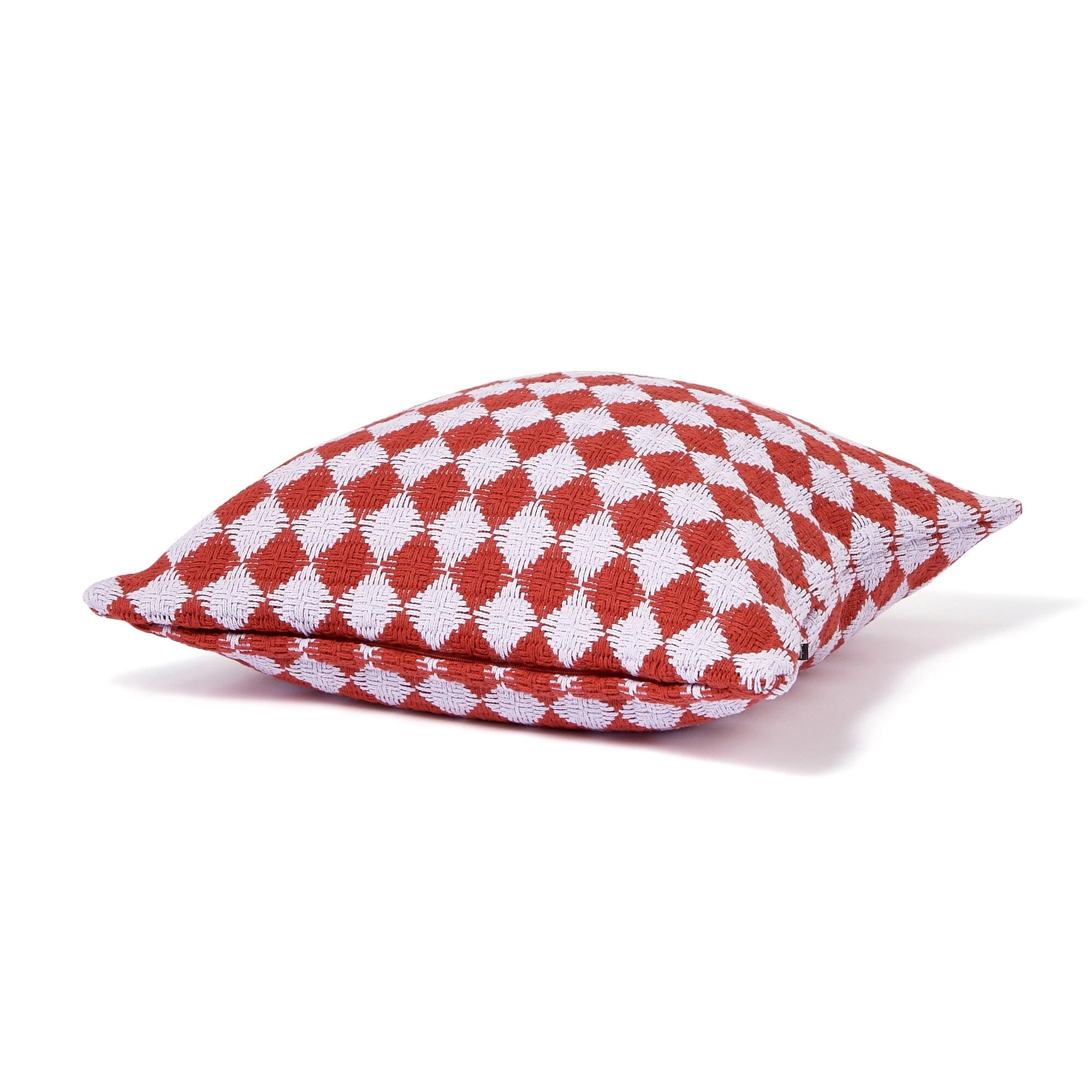 Premium Cotton Diamond Cushion Cover 18x18 Inches - Soft & Durable Decorative Pillow Case for Sofa, Bed, Chair - Purple & Red Stripe Design for Home Decor